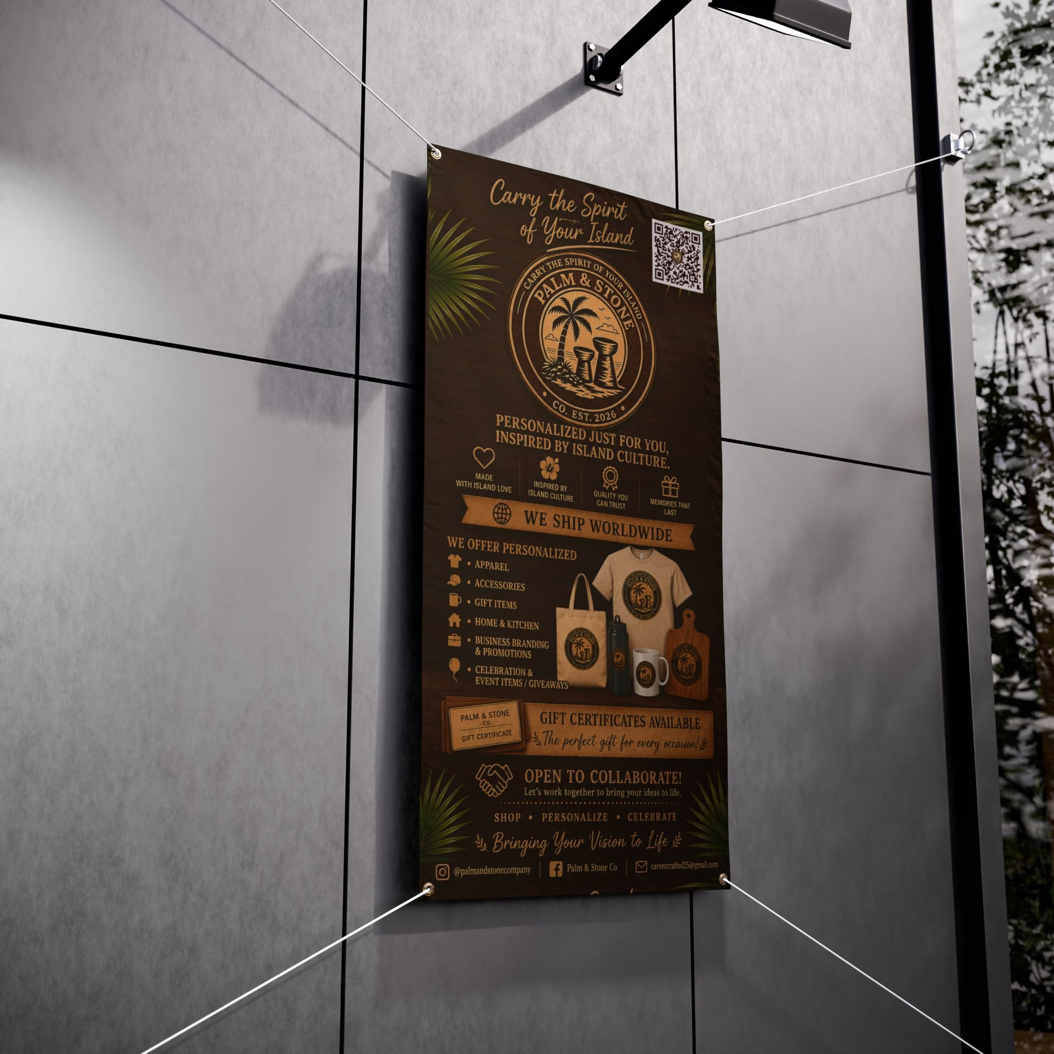 Custom Logo Vinyl Banner — Outdoor Advertising Banner with Grommets