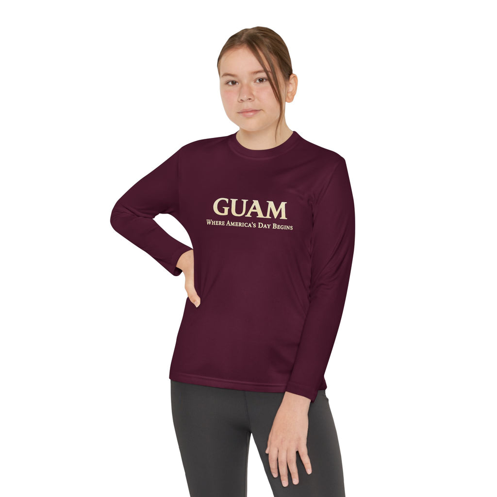 Guam 671 Long Sleeve Youth Tee "Where America's Day Begins"