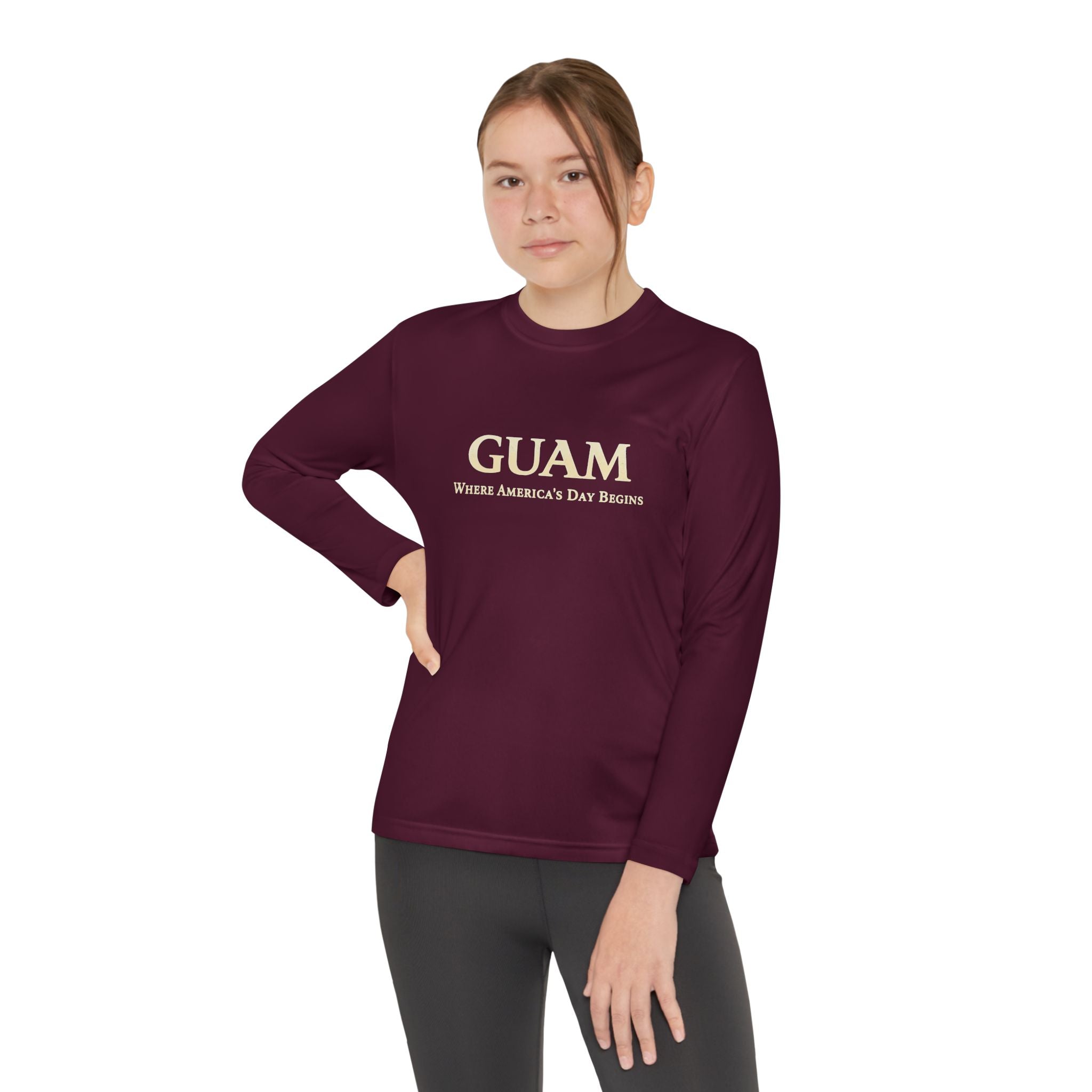 Guam 671 Long Sleeve Youth Tee "Where America's Day Begins"