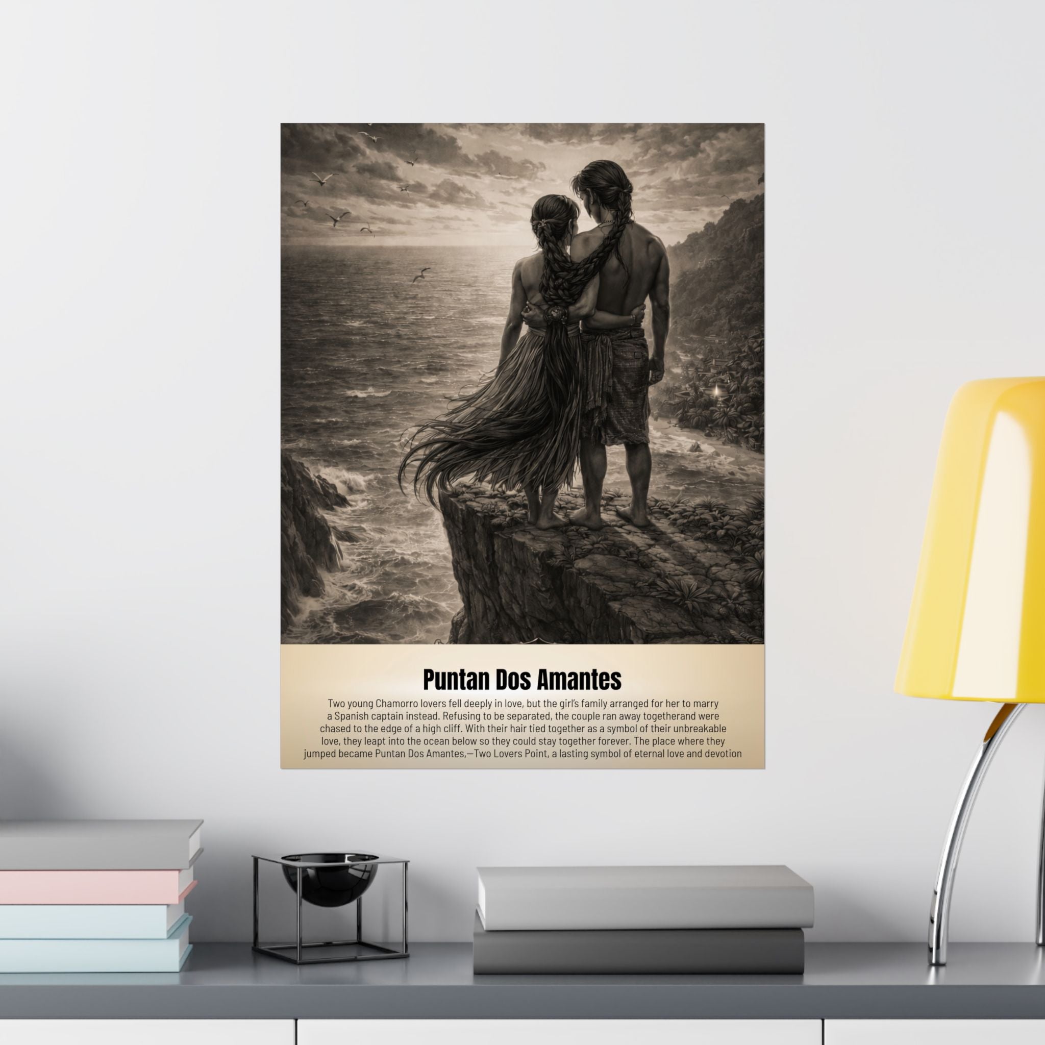 "Puntan Dos Amantes" Vintage Wall Art | Matte Finished Wall Art