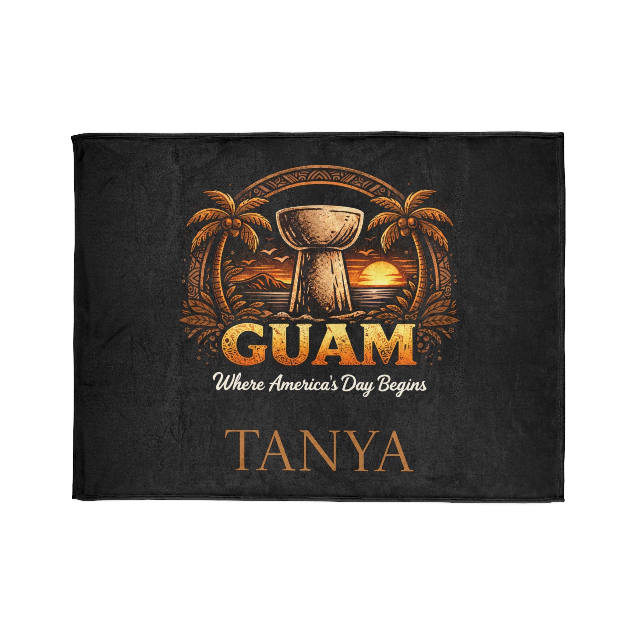 Personalized Guam Plush Blanket | Soft Polyester