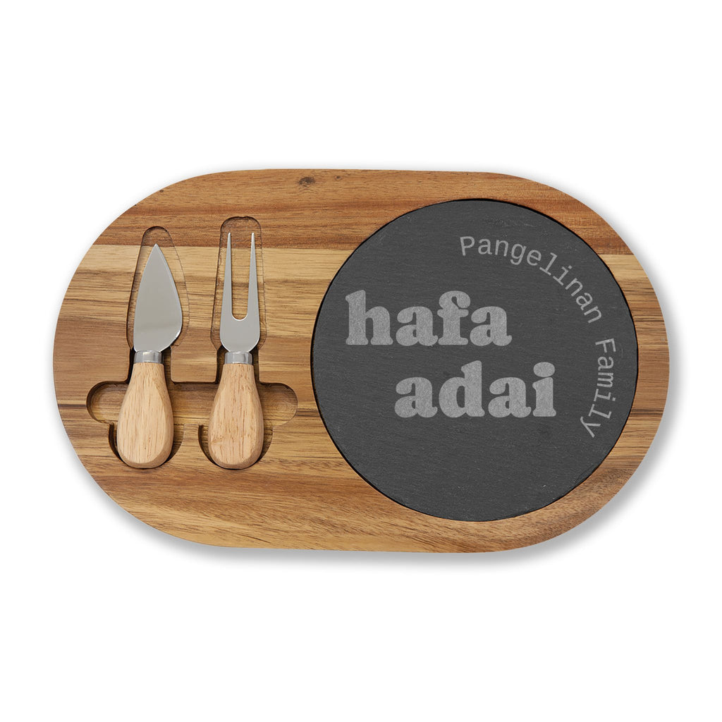 Personalized Engraved Charcuterie Board with Slate Insert