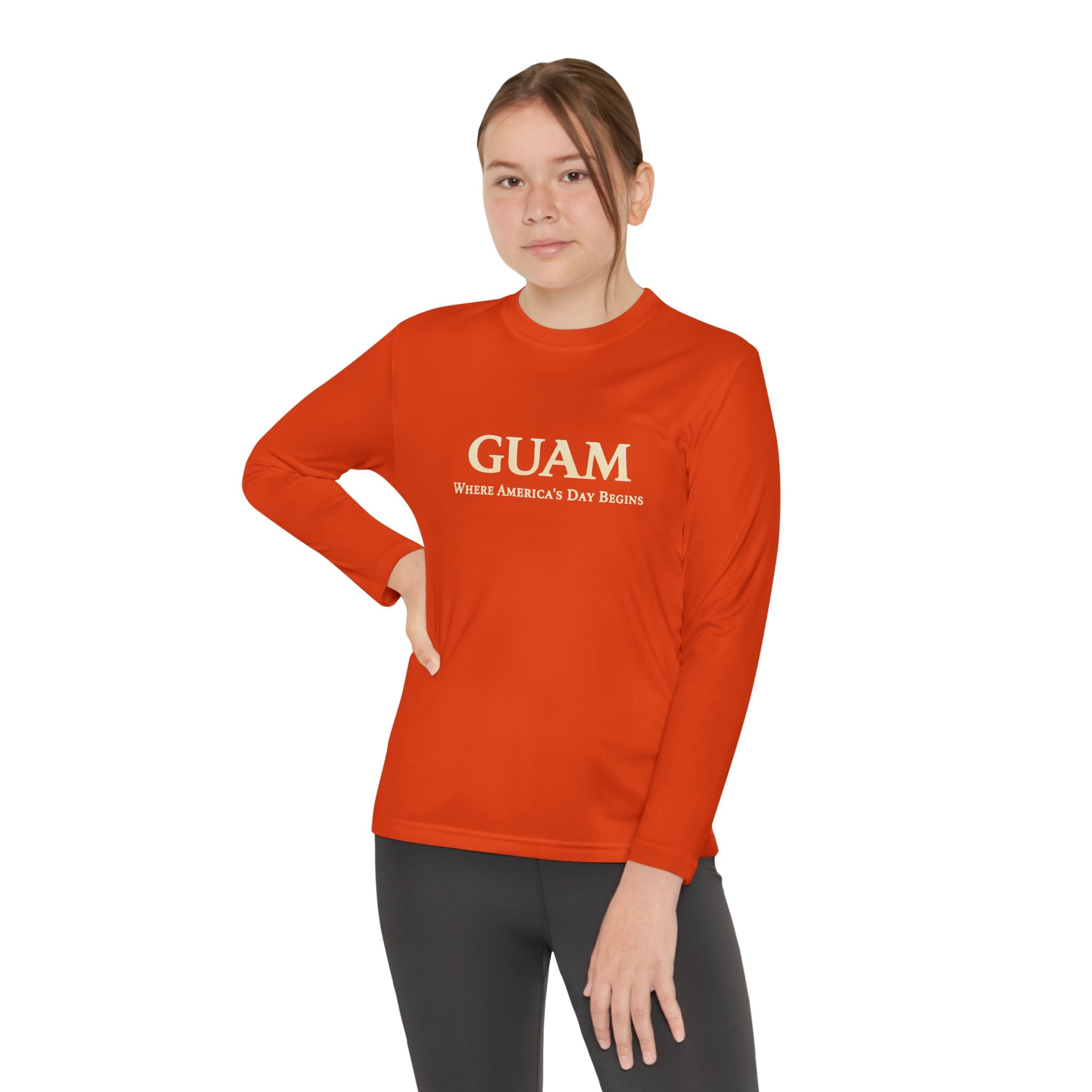Guam 671 Long Sleeve Youth Tee "Where America's Day Begins"