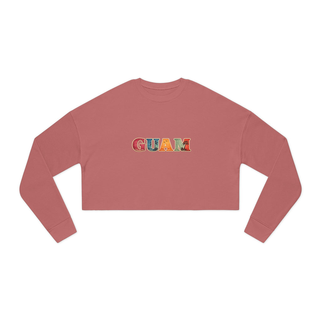 GUAM Vintage Postcard Cropped Sweatshirt