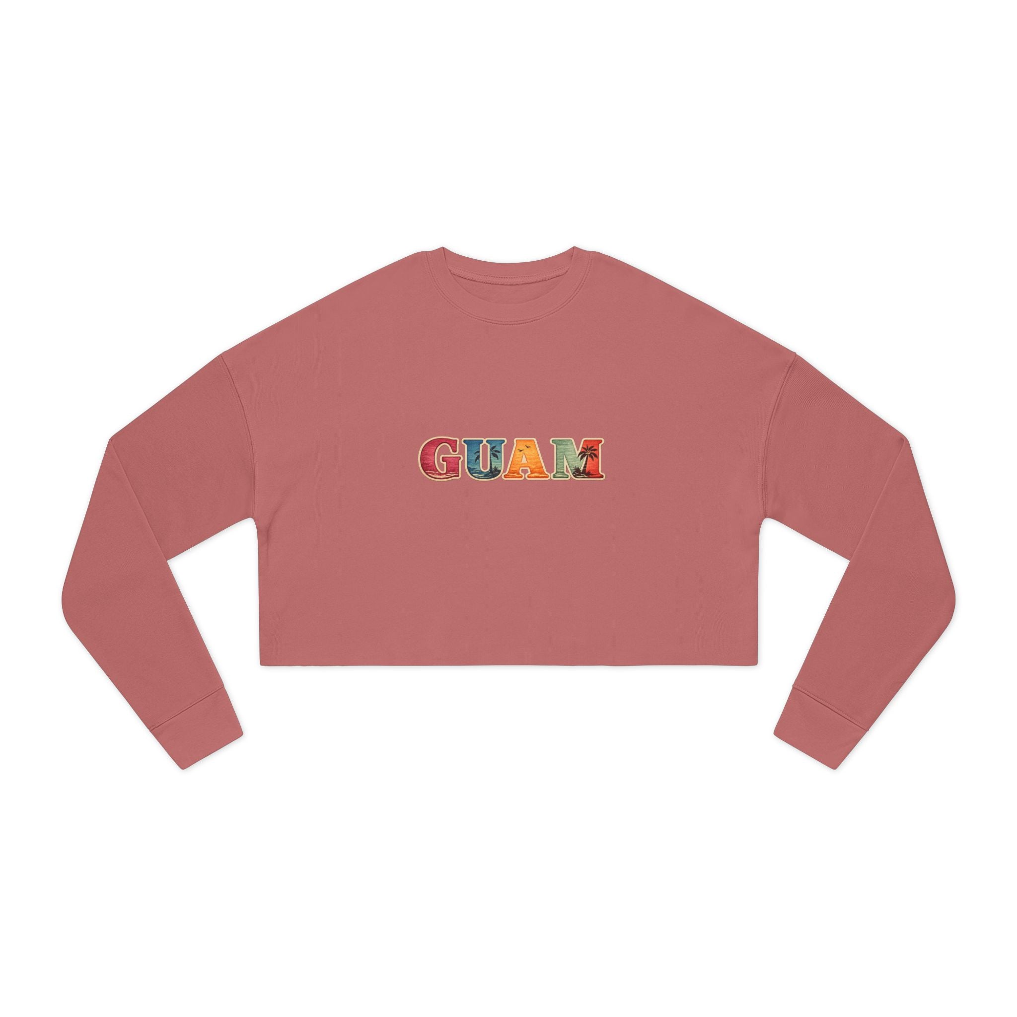 GUAM Vintage Postcard Cropped Sweatshirt