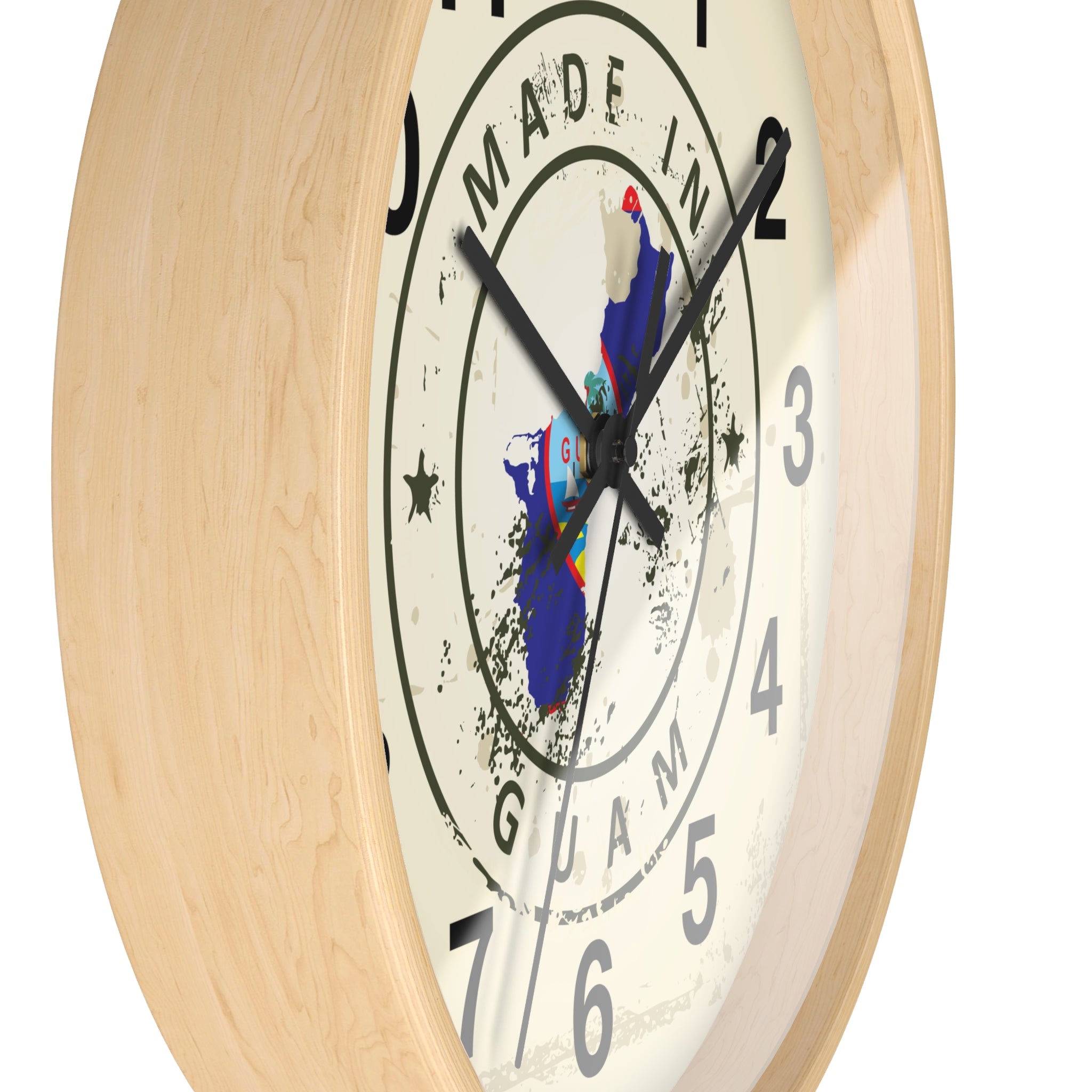 Made in Guam Wall Clock — Vintage Island Map Design