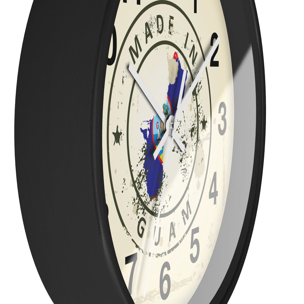 Made in Guam Wall Clock — Vintage Island Map Design