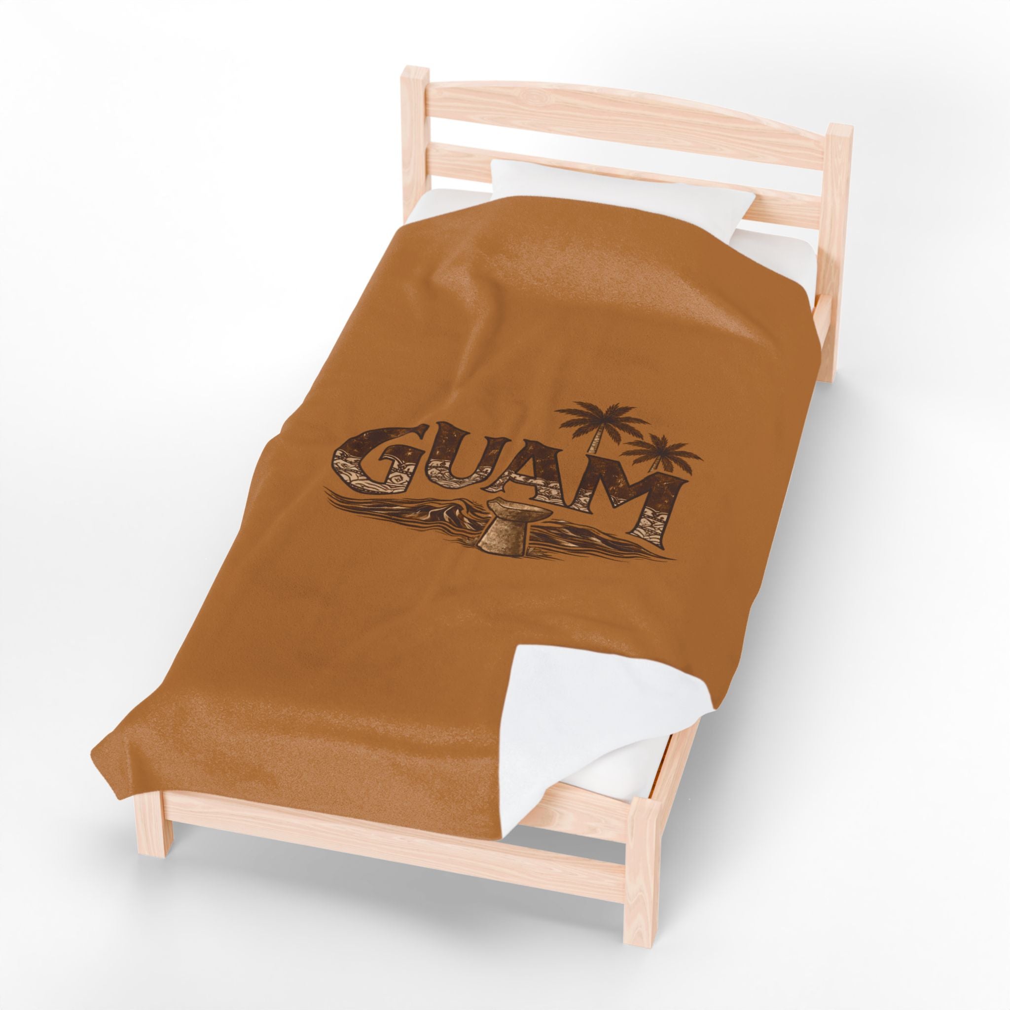 Guam Velveteen Plush Blanket |Tropical Island Souvenir Throw