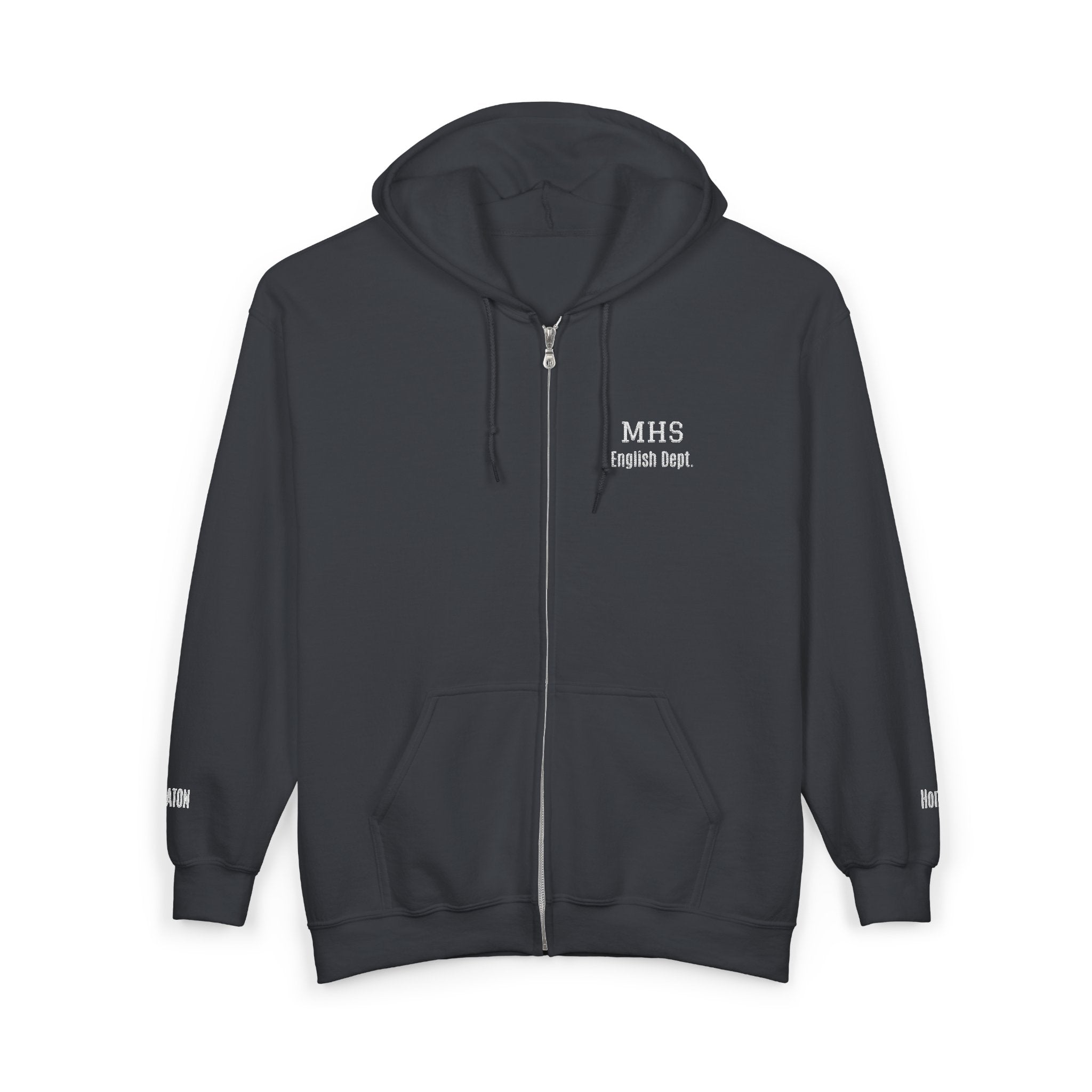 Personalized Unisex Heavy Blend™ Full Zip Hooded Sweatshirt (Add your school name, logo, subject, initials)