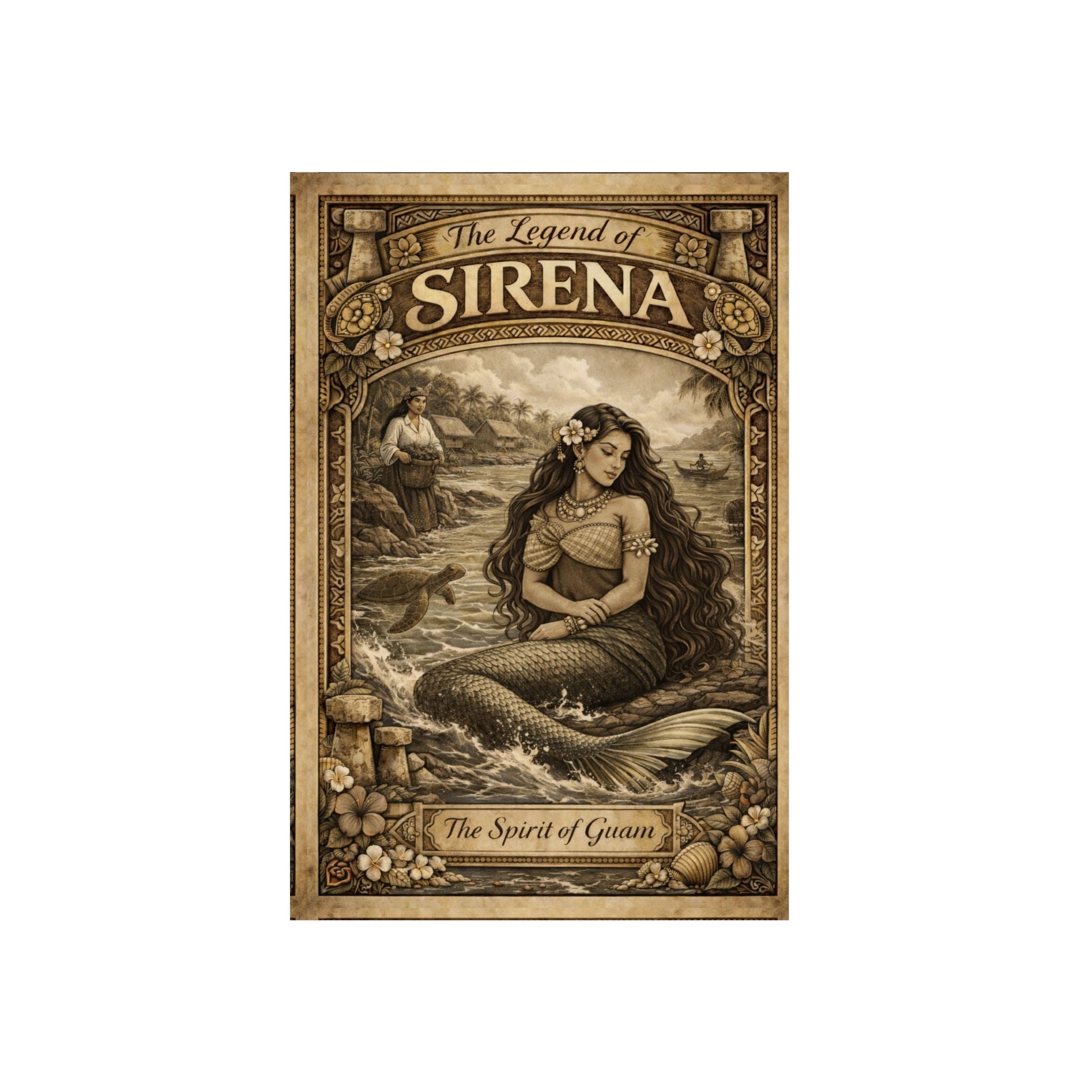 Sirena Mermaid Wall Art Aluminum Panel  Vintage ‘The Legend of Sirena’ Nautical Decor