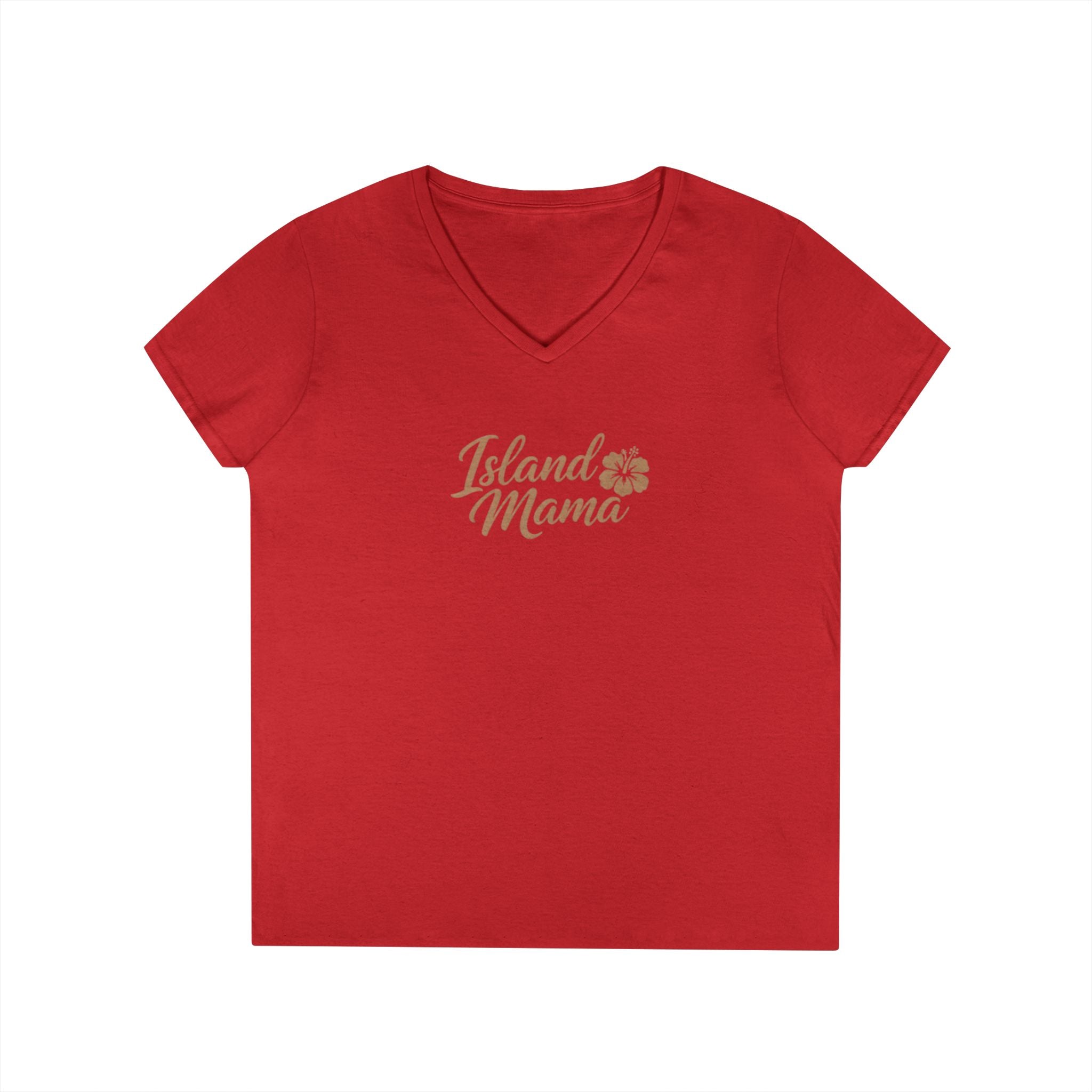Personalized Island Mama V-Neck T-Shirt