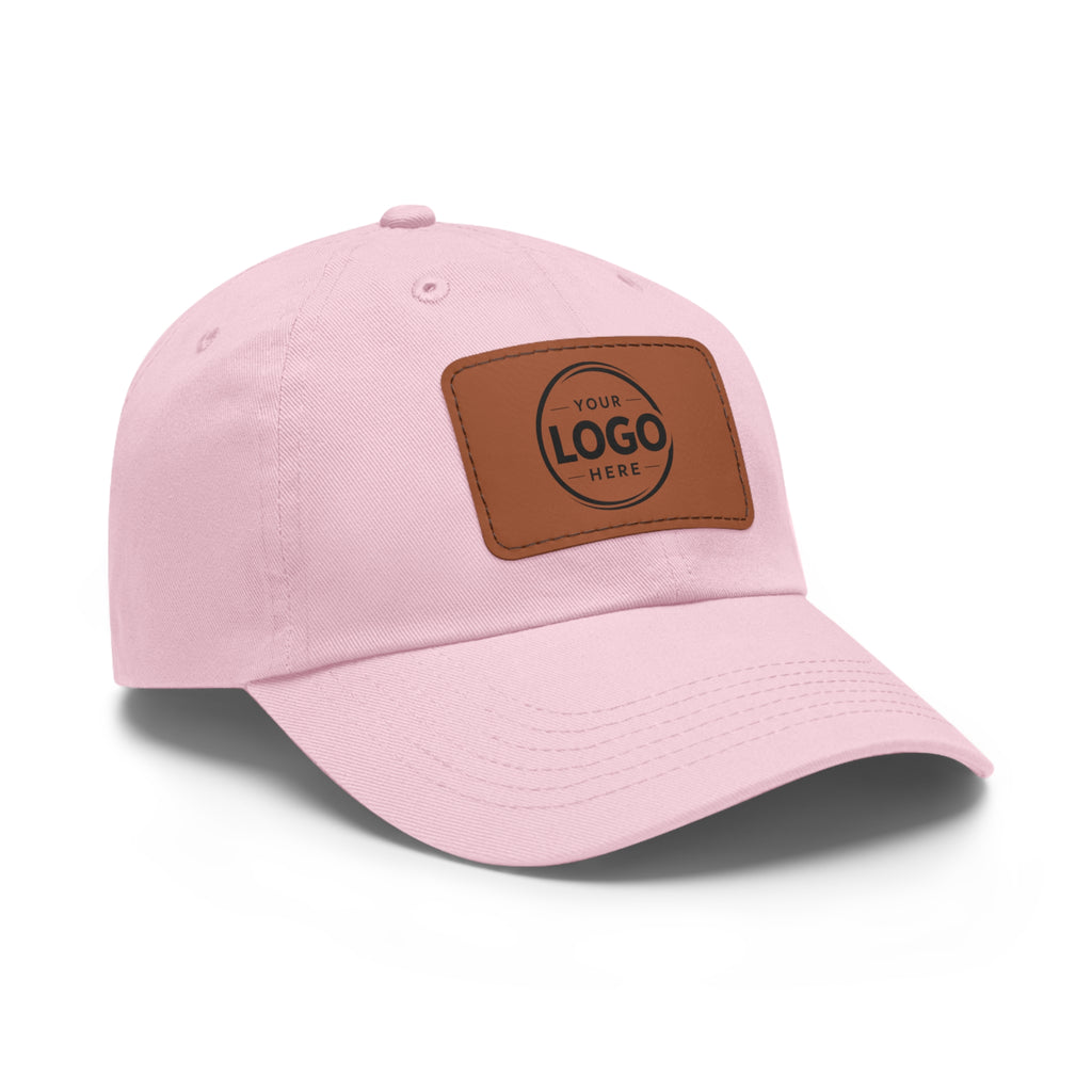 Leather Patch Dad Hat — Custom Logo Rectangular Patch Cap