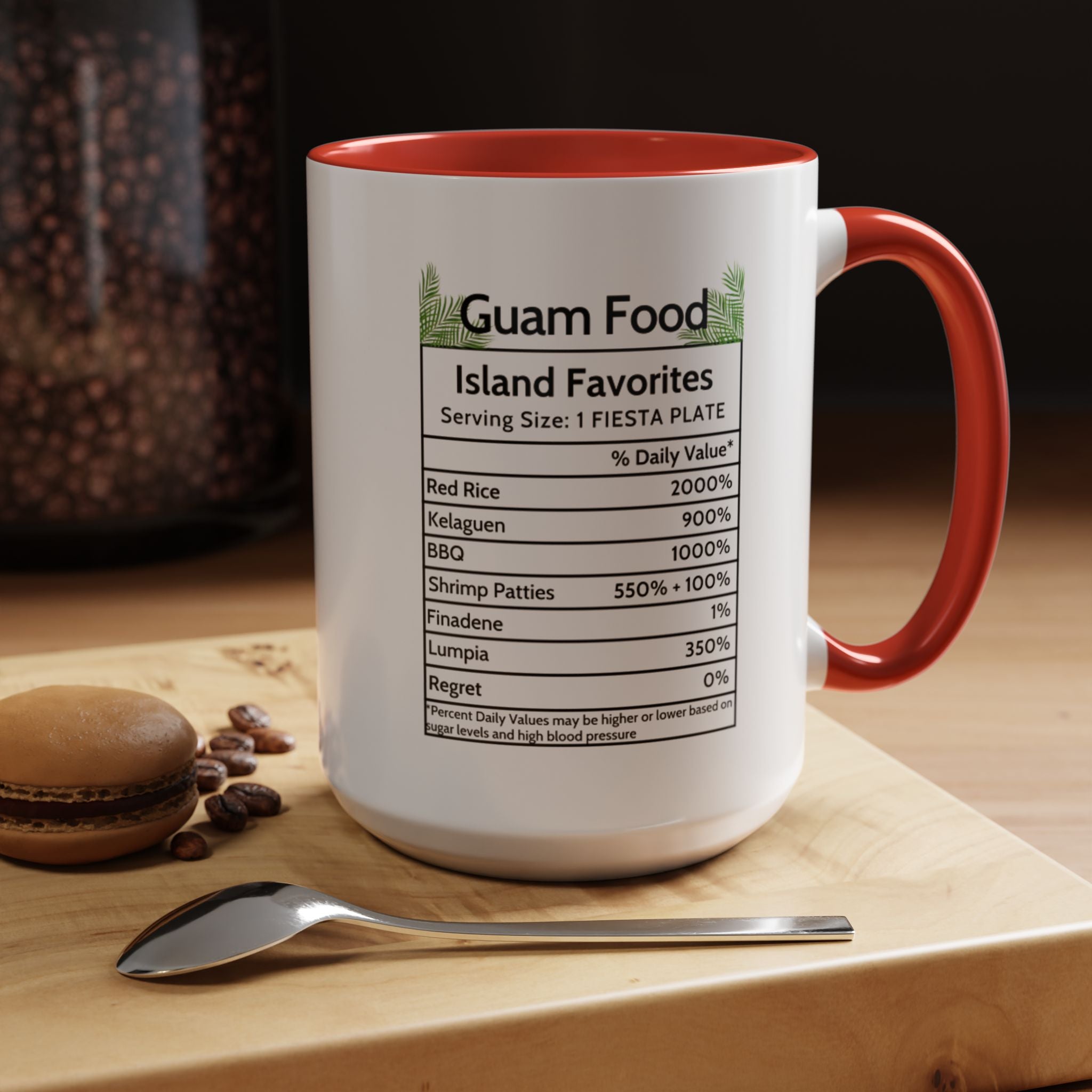 Personalized Name Guam Fiesta Menu Coffee Mug | Island Favorites Accent Mug (11/15oz)