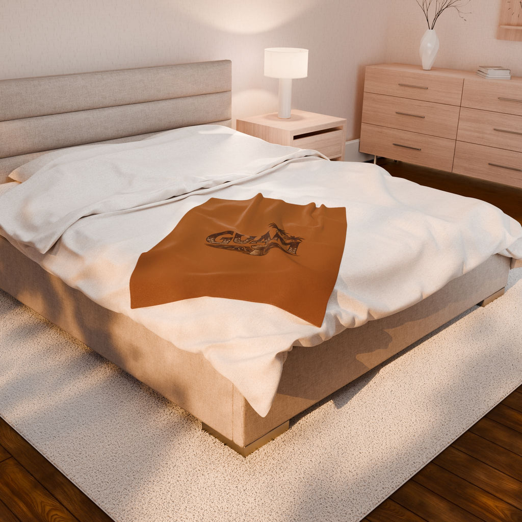 Guam Velveteen Plush Blanket |Tropical Island Souvenir Throw