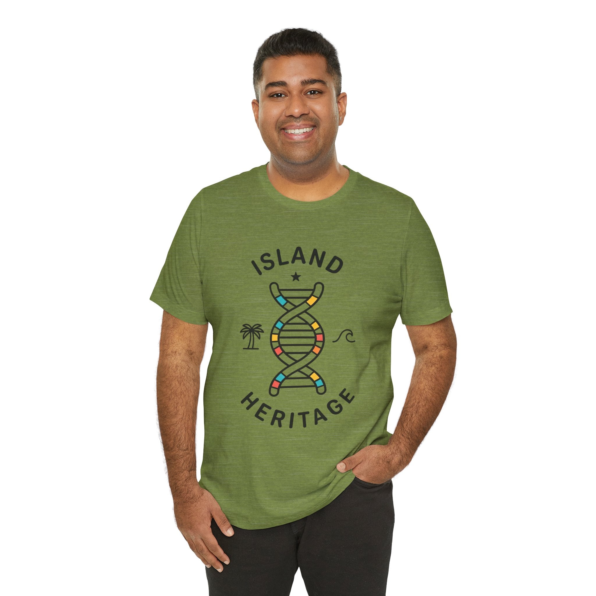 Island Heritage T-Shirt | Caribbean Pride, Retro Passport Stamp