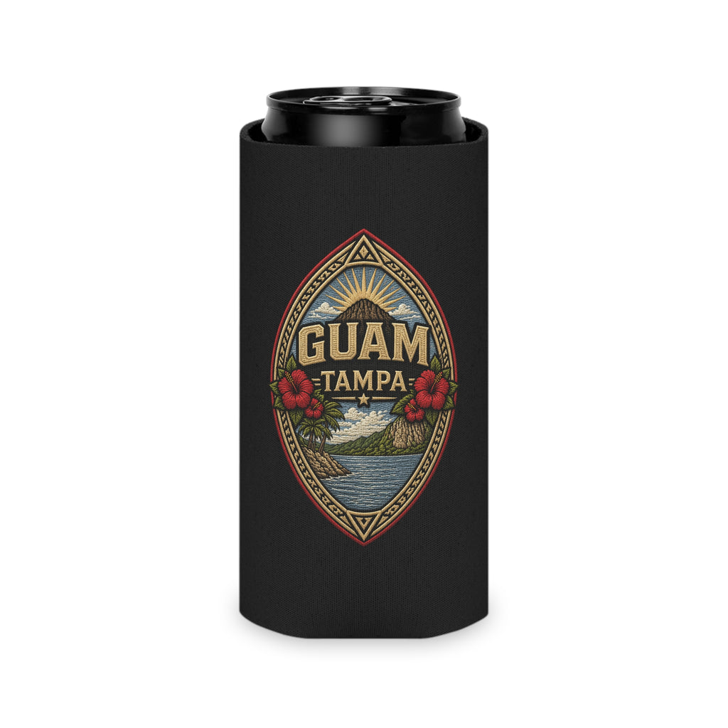 BLACK Guam Seal Tampa Can Cooler | Koozie