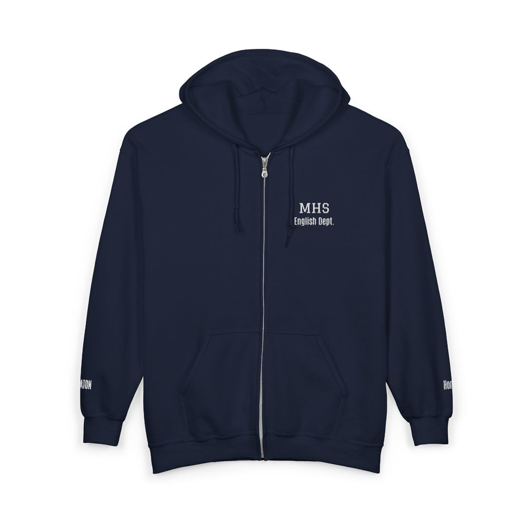 Personalized Unisex Heavy Blend™ Full Zip Hooded Sweatshirt (Add your school name, logo, subject, initials)
