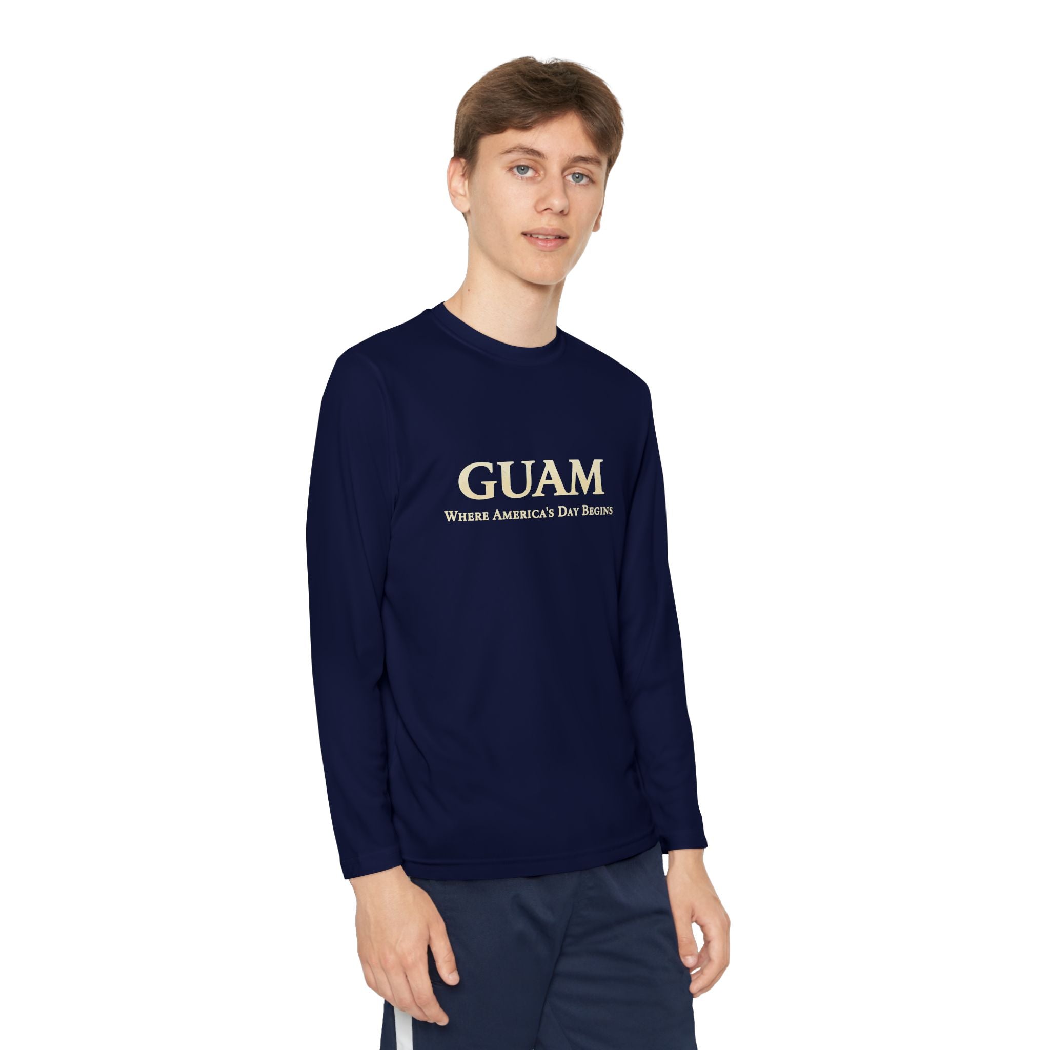 Guam 671 Long Sleeve Youth Tee "Where America's Day Begins"