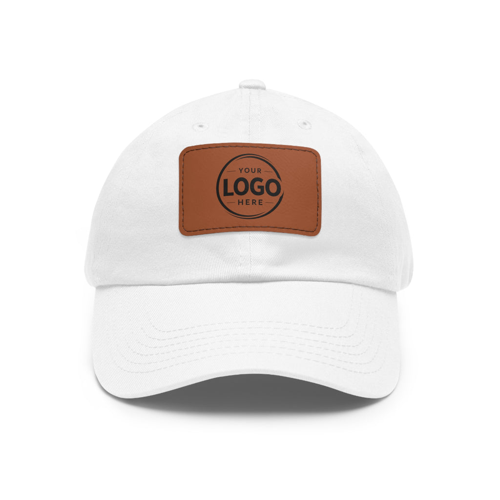 Leather Patch Dad Hat — Custom Logo Rectangular Patch Cap