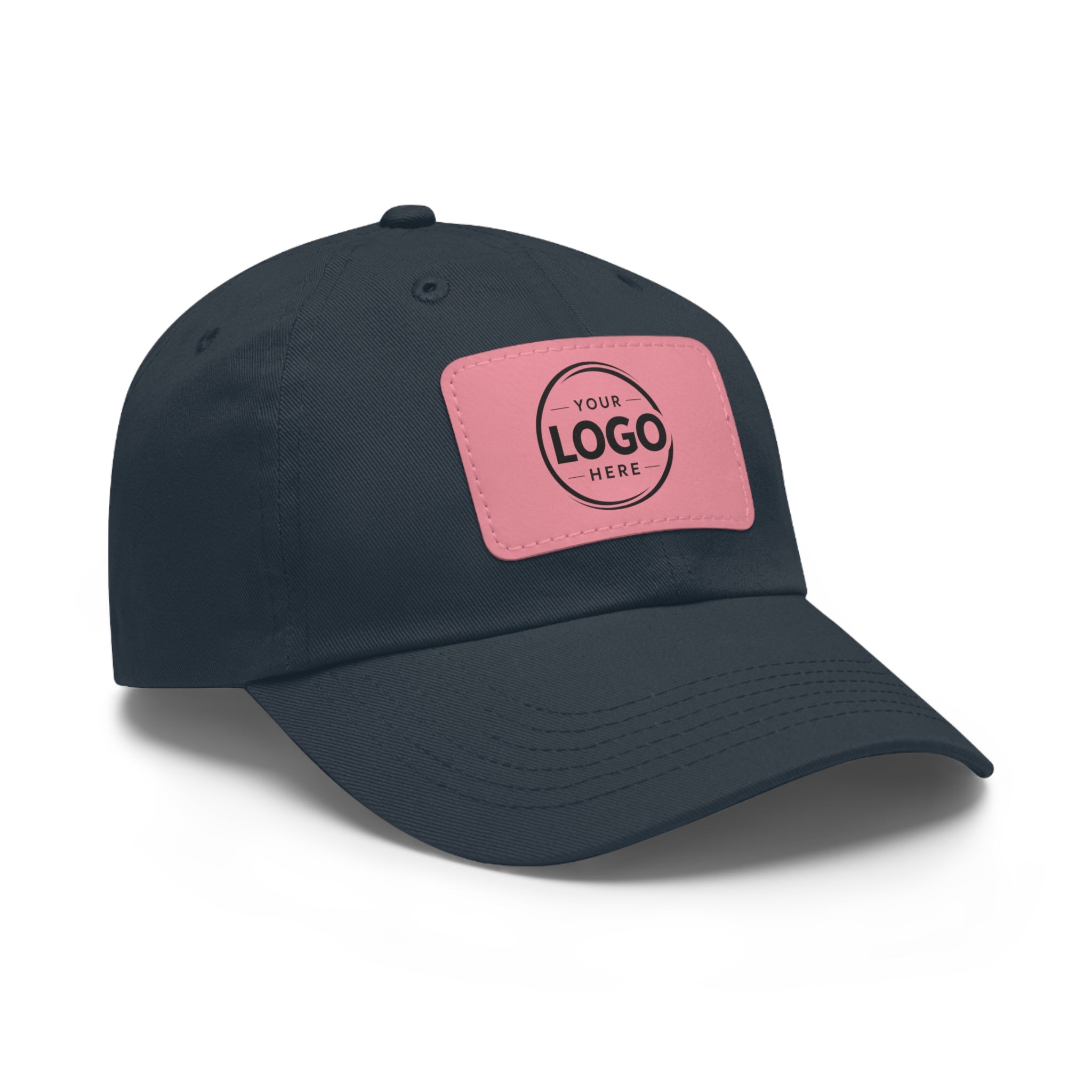 Leather Patch Dad Hat — Custom Logo Rectangular Patch Cap