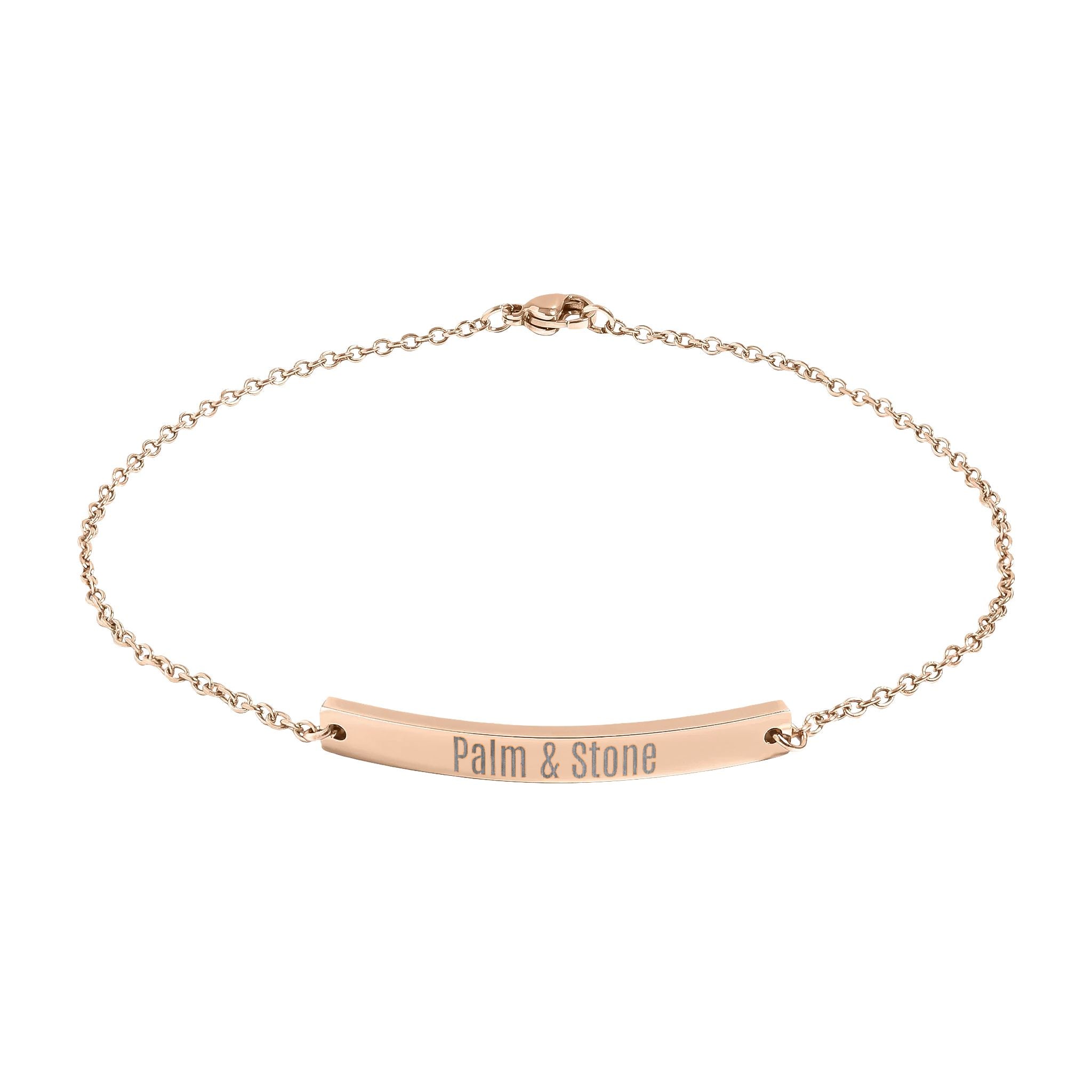 Engravable Curved Bar Anklet | Personalized Name or Message Ankle Bracelet