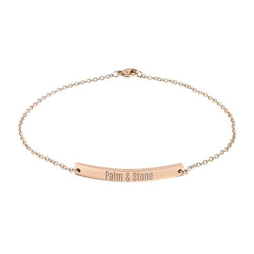 Engravable Curved Bar Anklet | Personalized Name or Message Ankle Bracelet