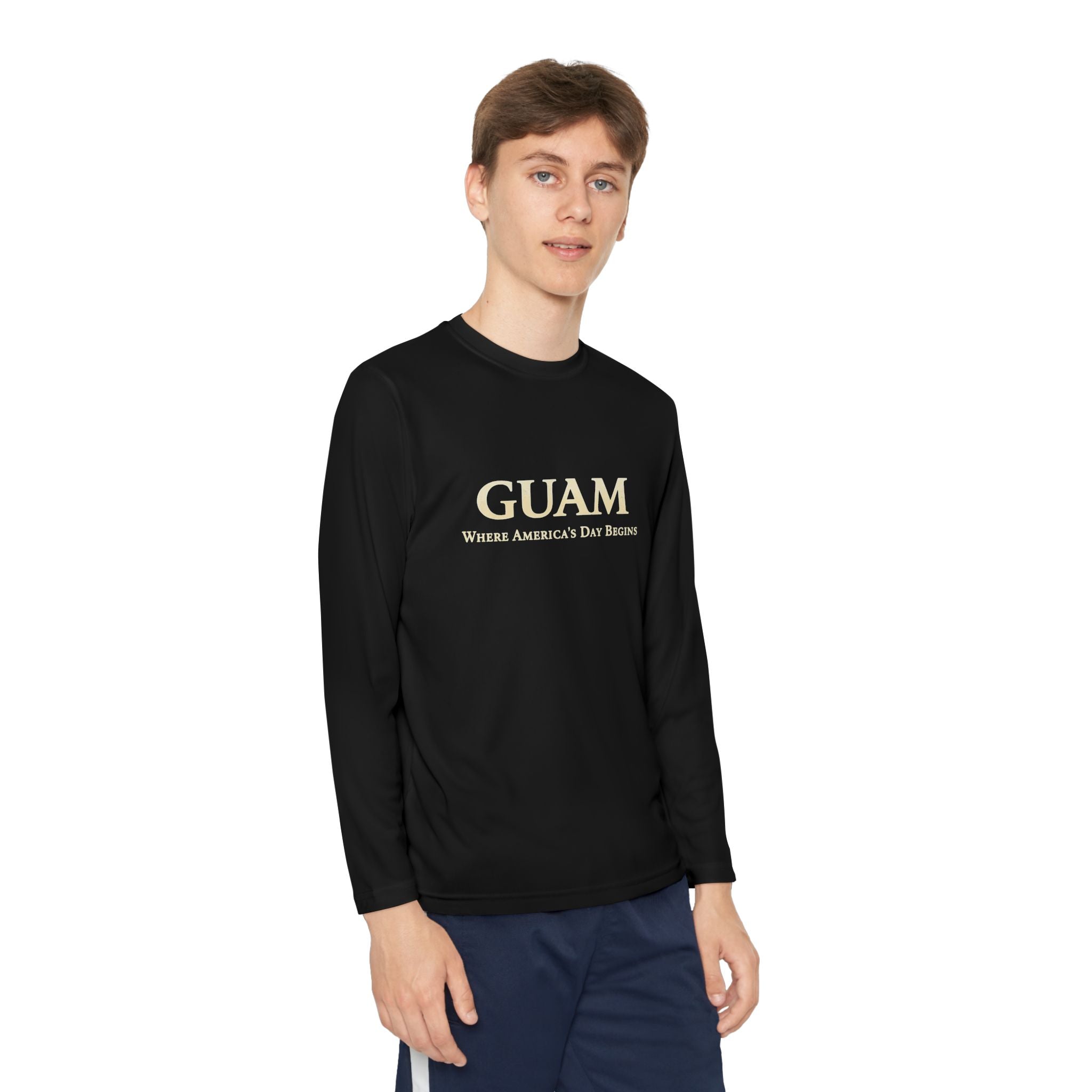 Guam 671 Long Sleeve Youth Tee "Where America's Day Begins"