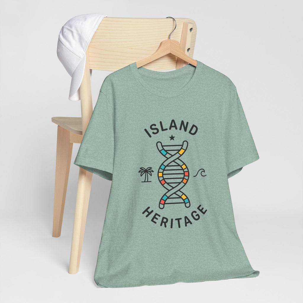 Island Heritage T-Shirt | Caribbean Pride, Retro Passport Stamp