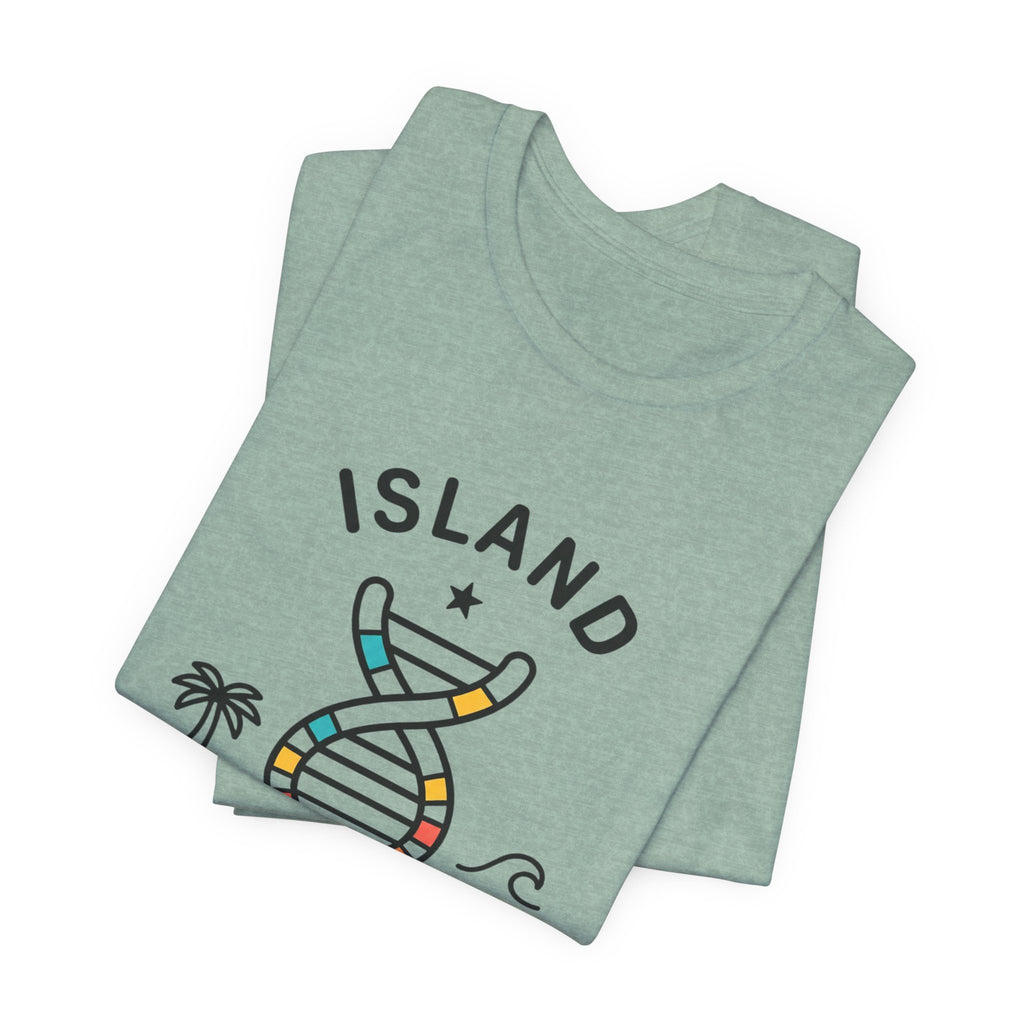 Island Heritage T-Shirt | Caribbean Pride, Retro Passport Stamp