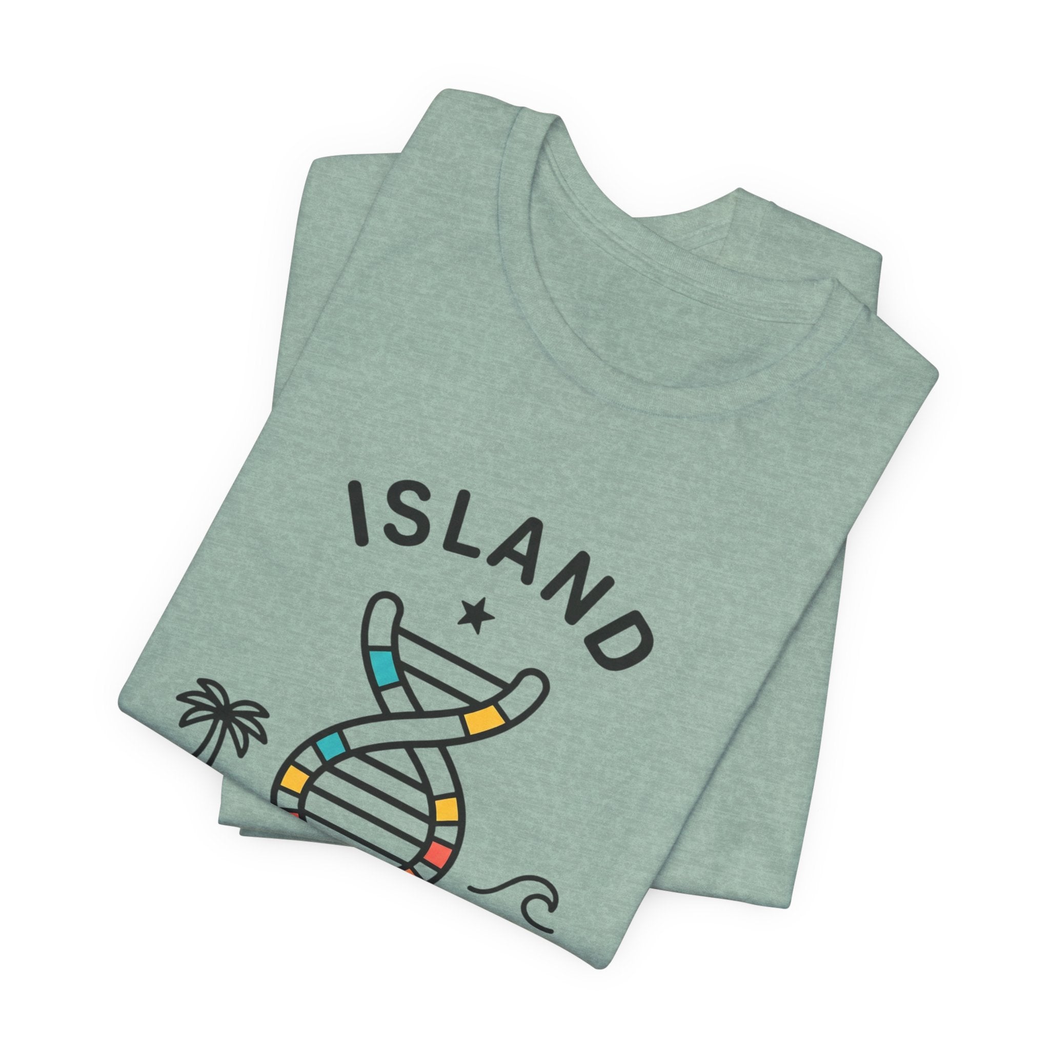 Island Heritage T-Shirt | Caribbean Pride, Retro Passport Stamp