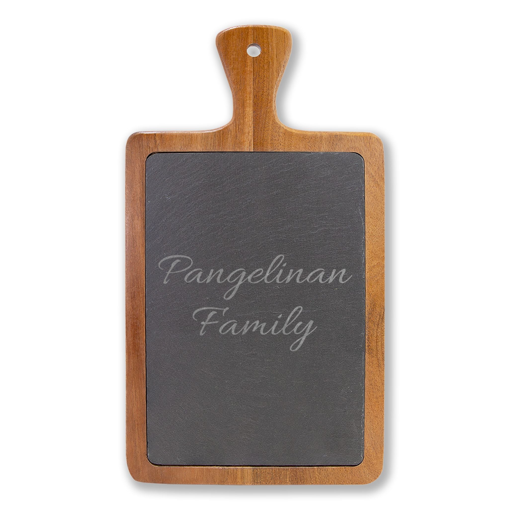Personalized Engraved Charcuterie Board with Slate Insert