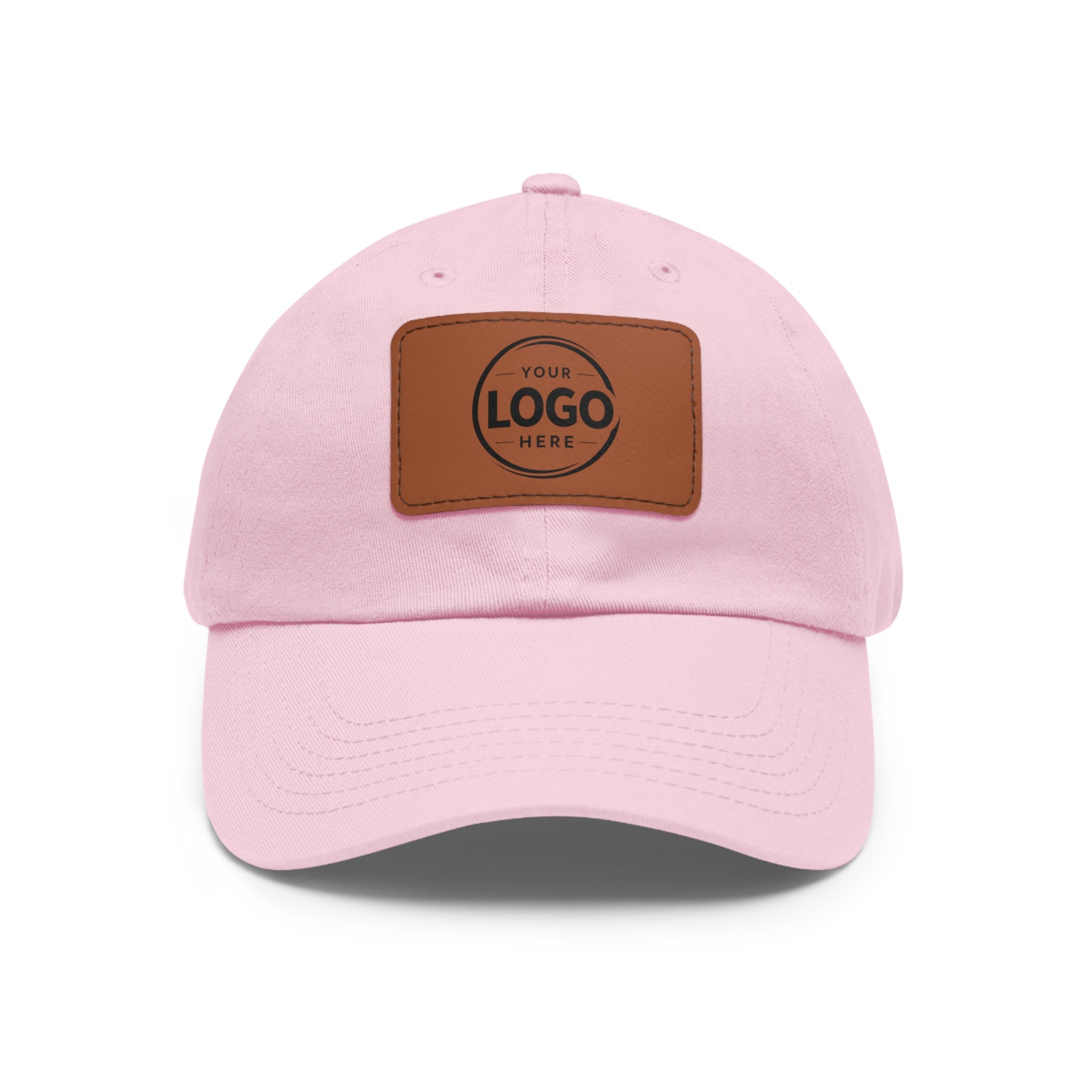 Leather Patch Dad Hat — Custom Logo Rectangular Patch Cap