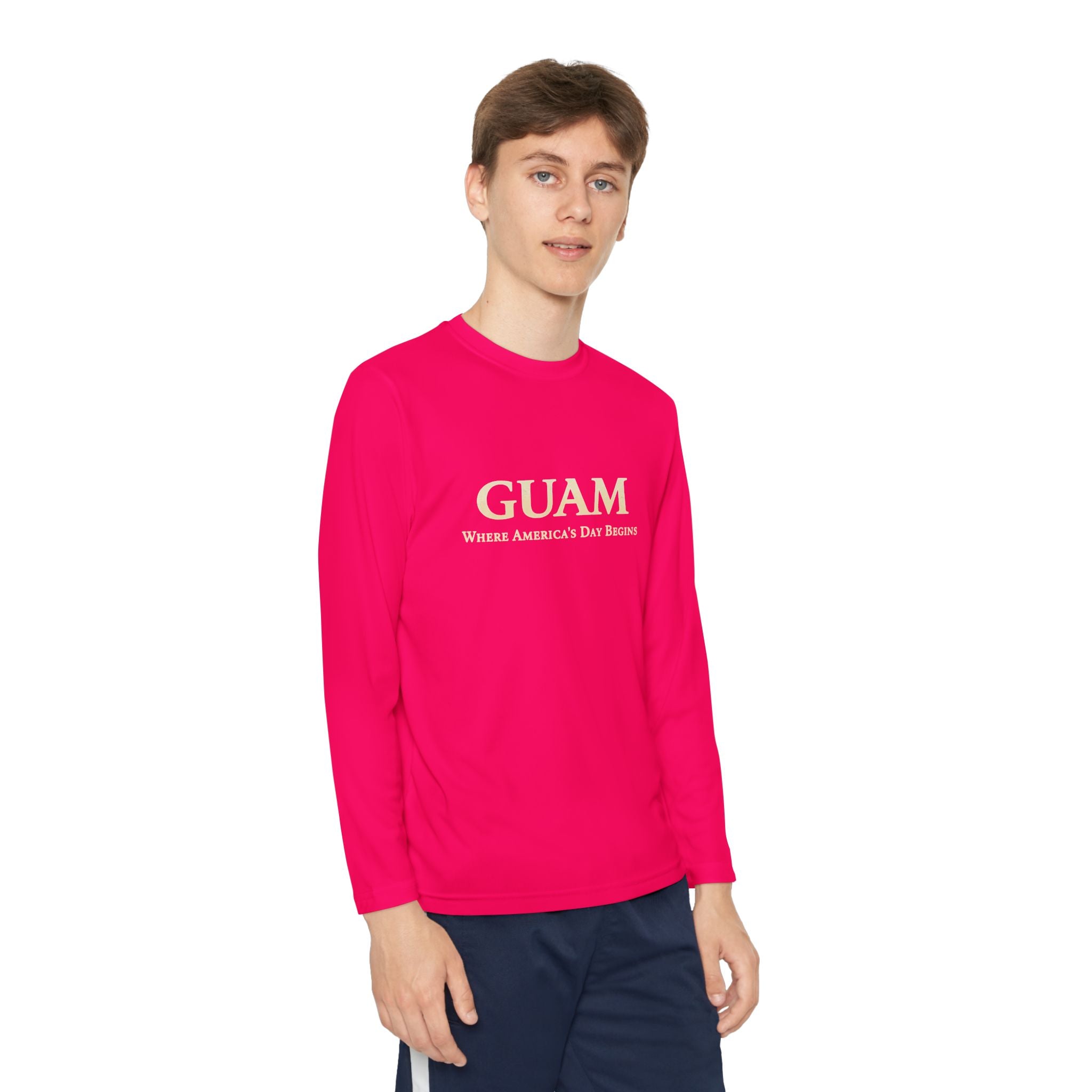Guam 671 Long Sleeve Youth Tee "Where America's Day Begins"