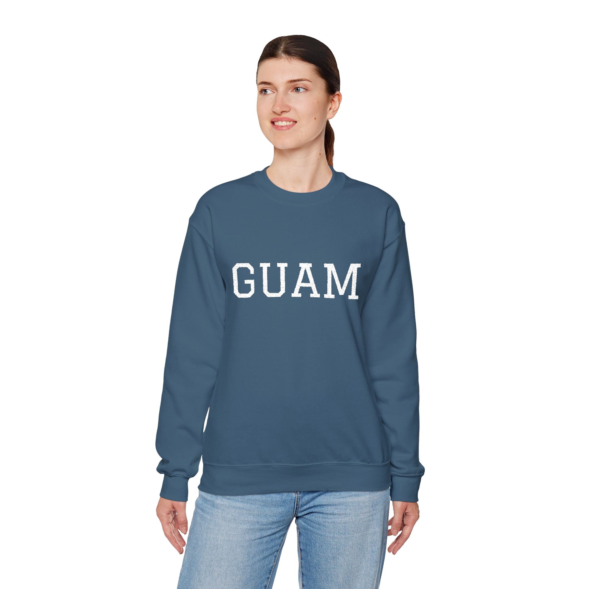 Guam EmbroideredCrewneck Sweatshirt | Personalized Text