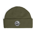 Personalized Palm & Stone Embroidered Mushroom Patch Cuff Beanie | Cozy Nature Knit Hat