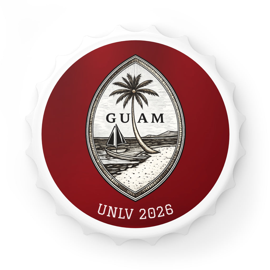 Personalized Guam Crest Bottle Opener (sample mockup shown)