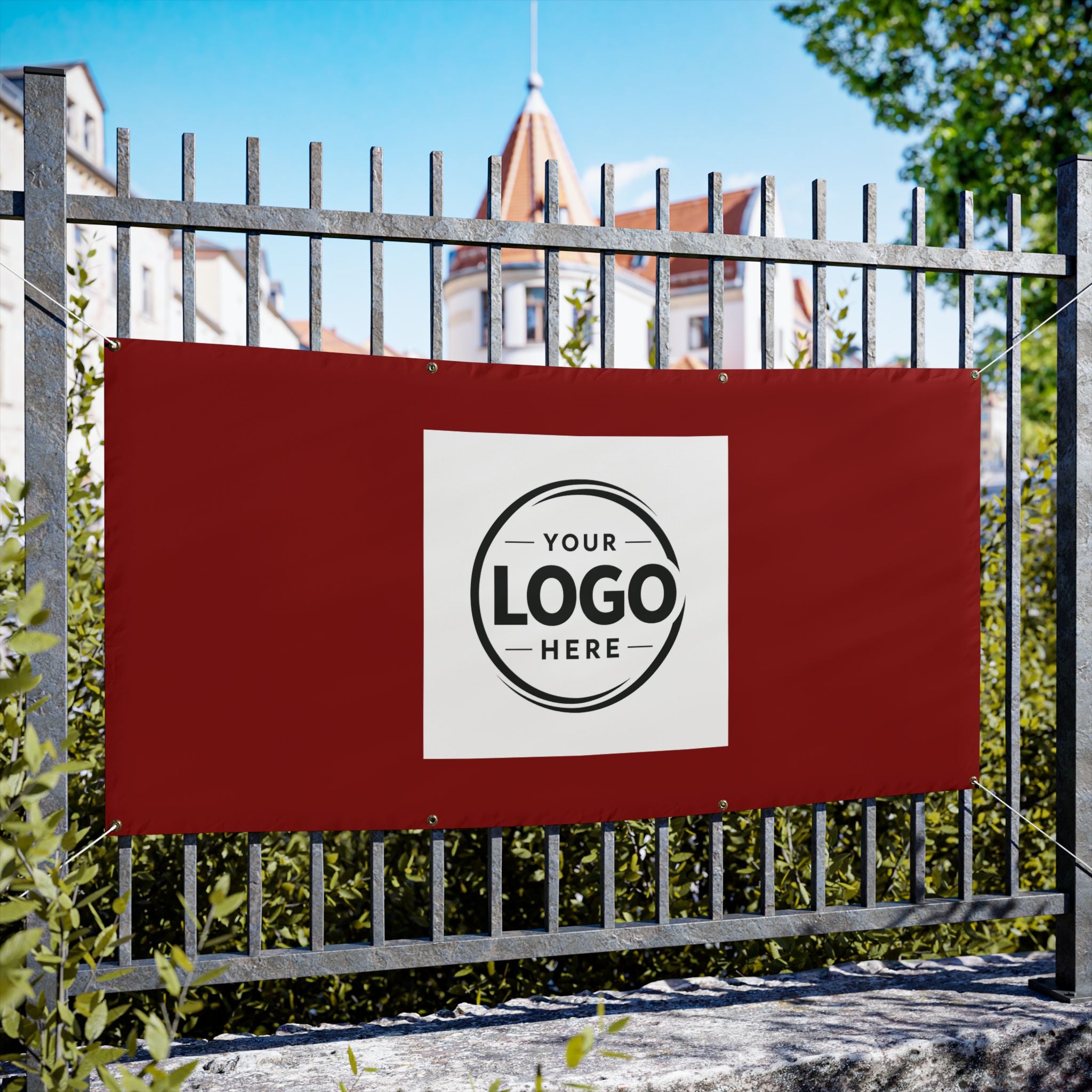 Custom Logo Vinyl Banner — Outdoor Advertising Banner with Grommets