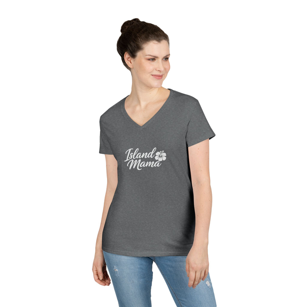 Personalized Island Mama V-Neck T-Shirt
