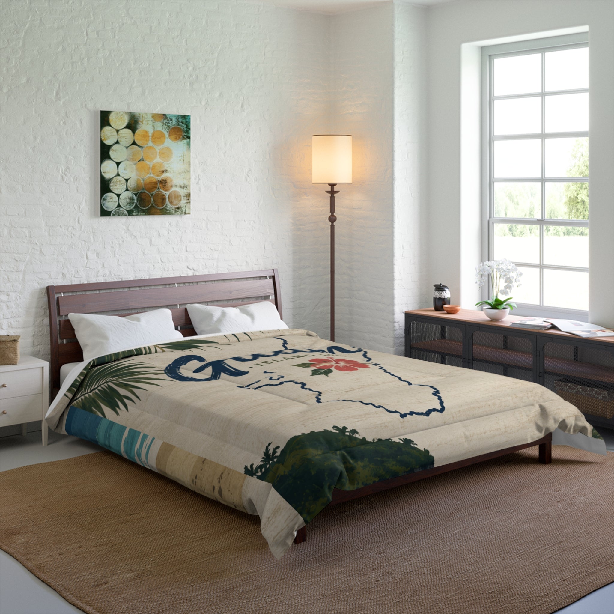 Personalized Island Comforter | Various Sizes (Add your own image and text or use one of our own images)
