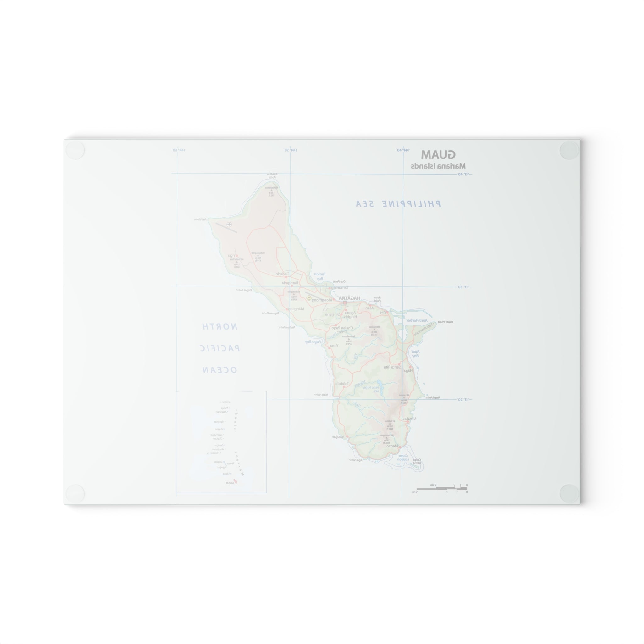 Personalized Island Map Glass Cutting Board | Vintage Nautical Kitchen Decor