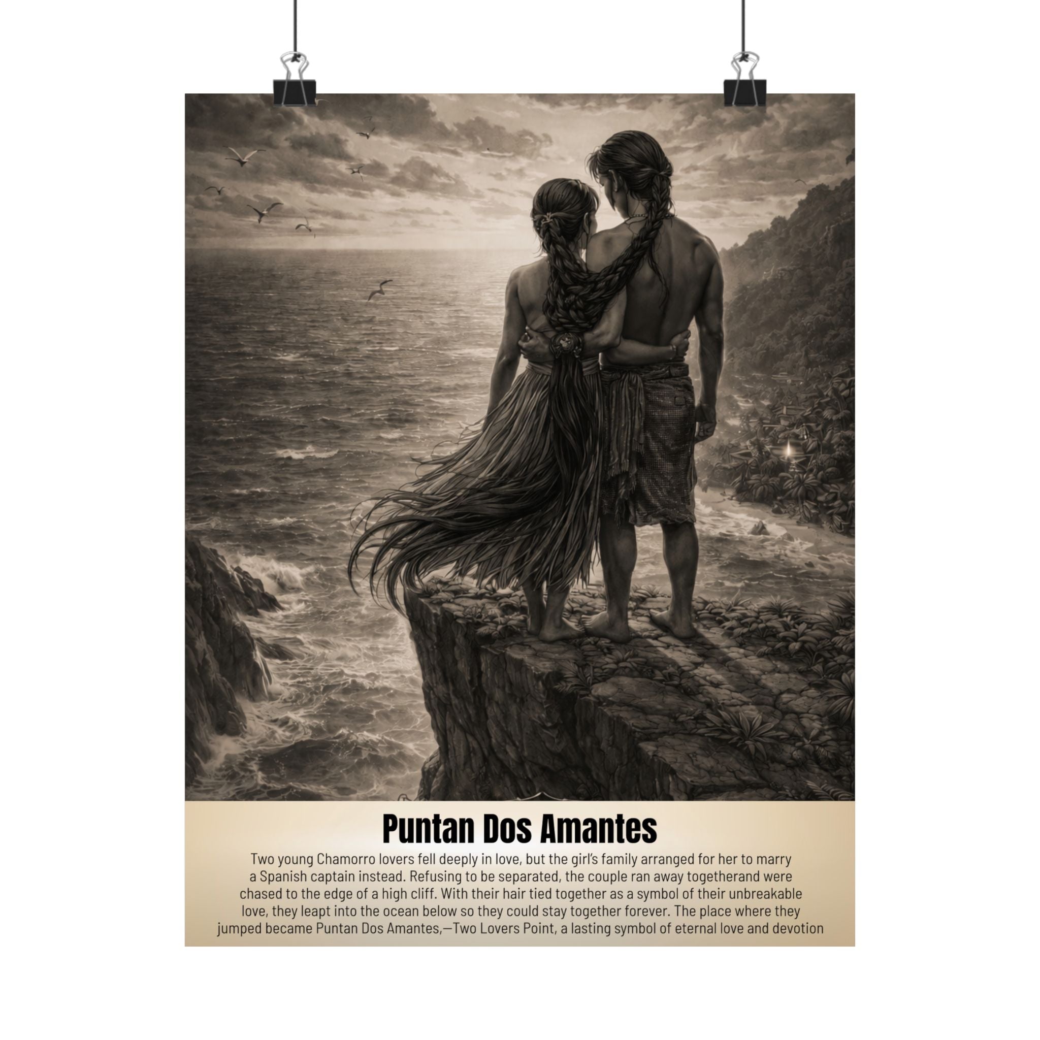 "Puntan Dos Amantes" Vintage Wall Art | Matte Finished Wall Art