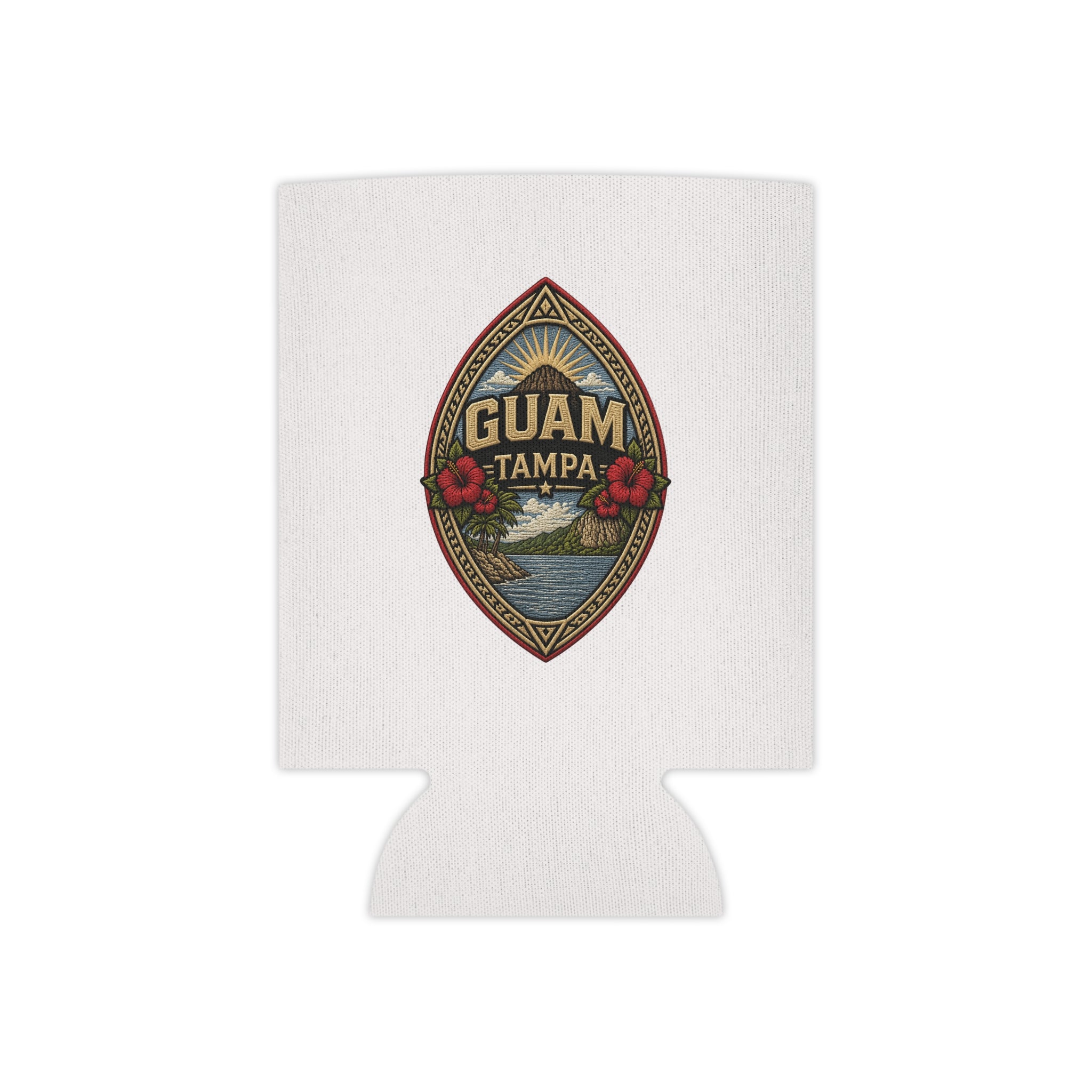 WHITE Guam Seal Tampa Can Cooler/Koozie