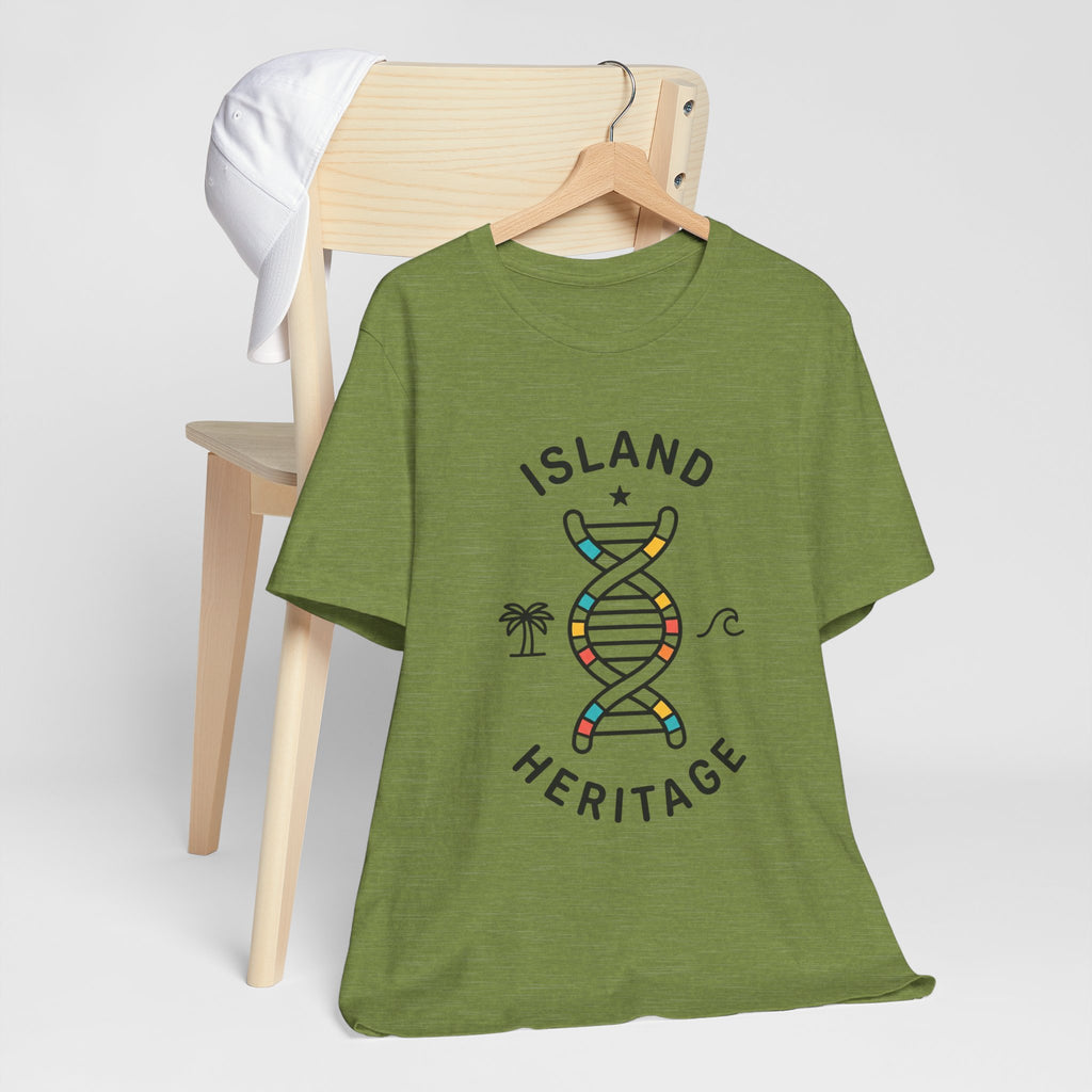 Island Heritage T-Shirt | Caribbean Pride, Retro Passport Stamp
