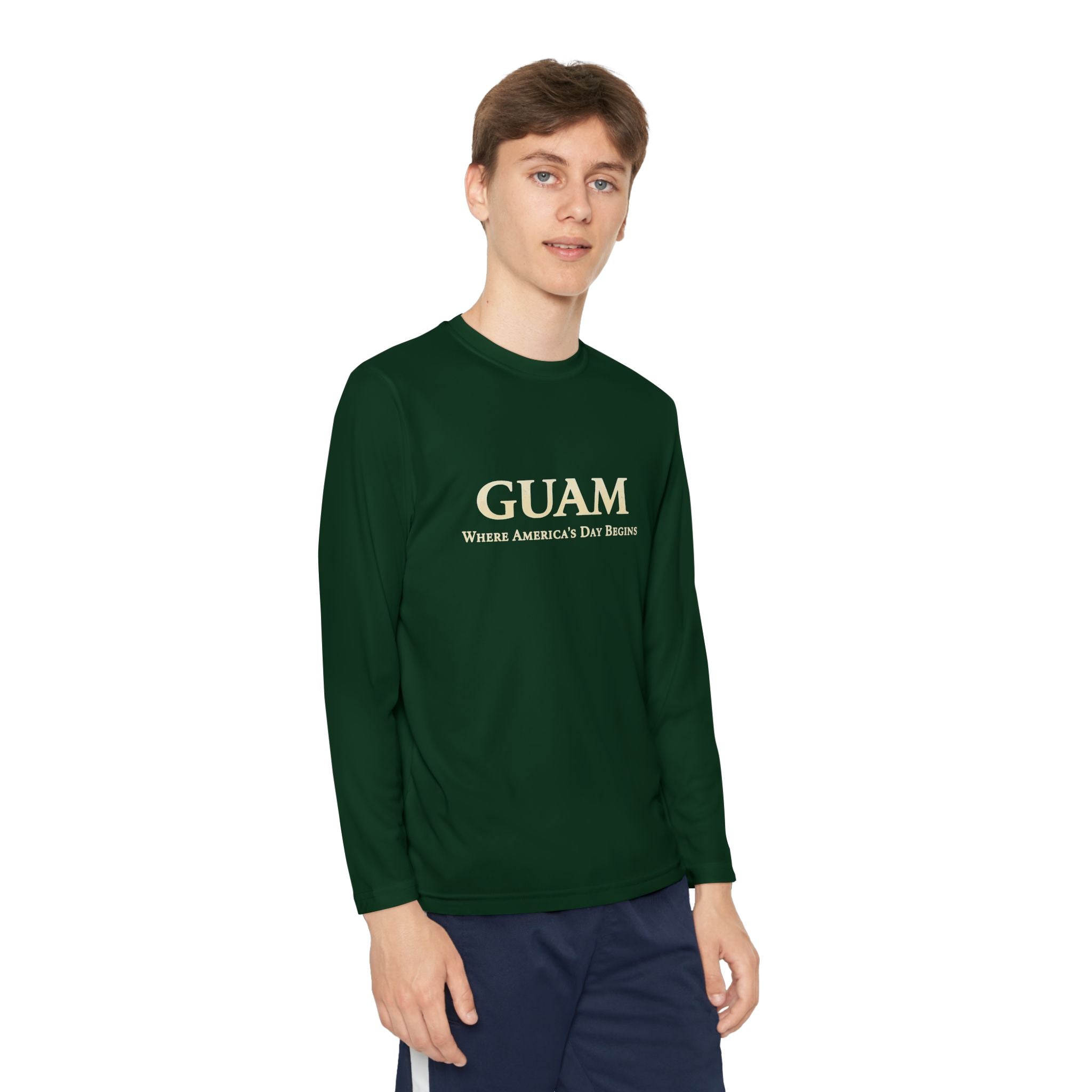 Guam 671 Long Sleeve Youth Tee "Where America's Day Begins"