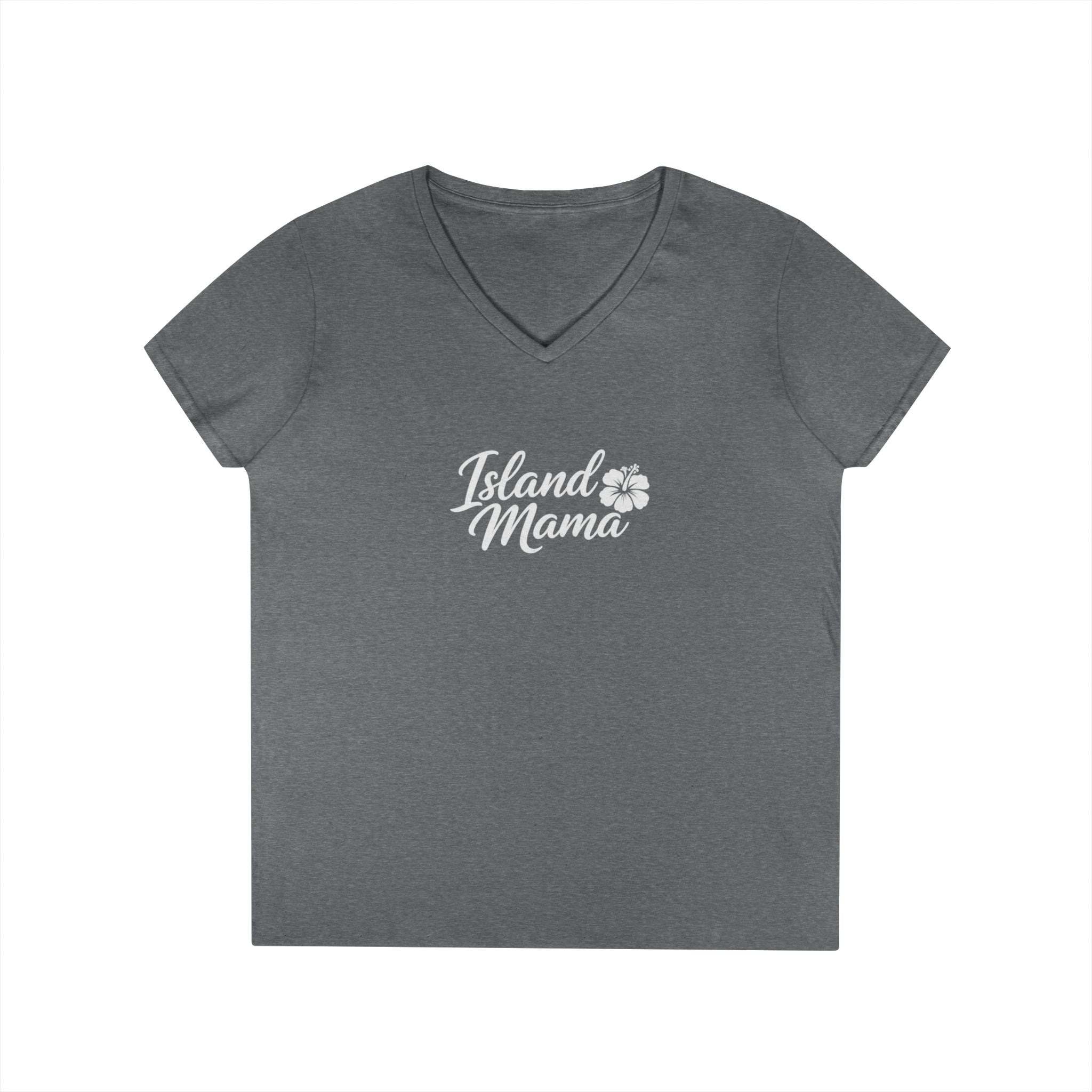 Personalized Island Mama V-Neck T-Shirt