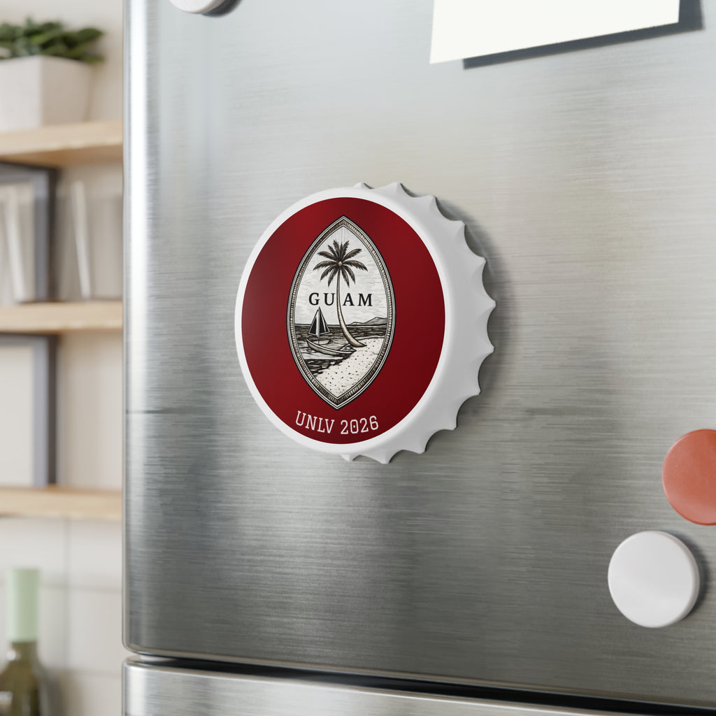 Personalized Guam Crest Bottle Opener (sample mockup shown)