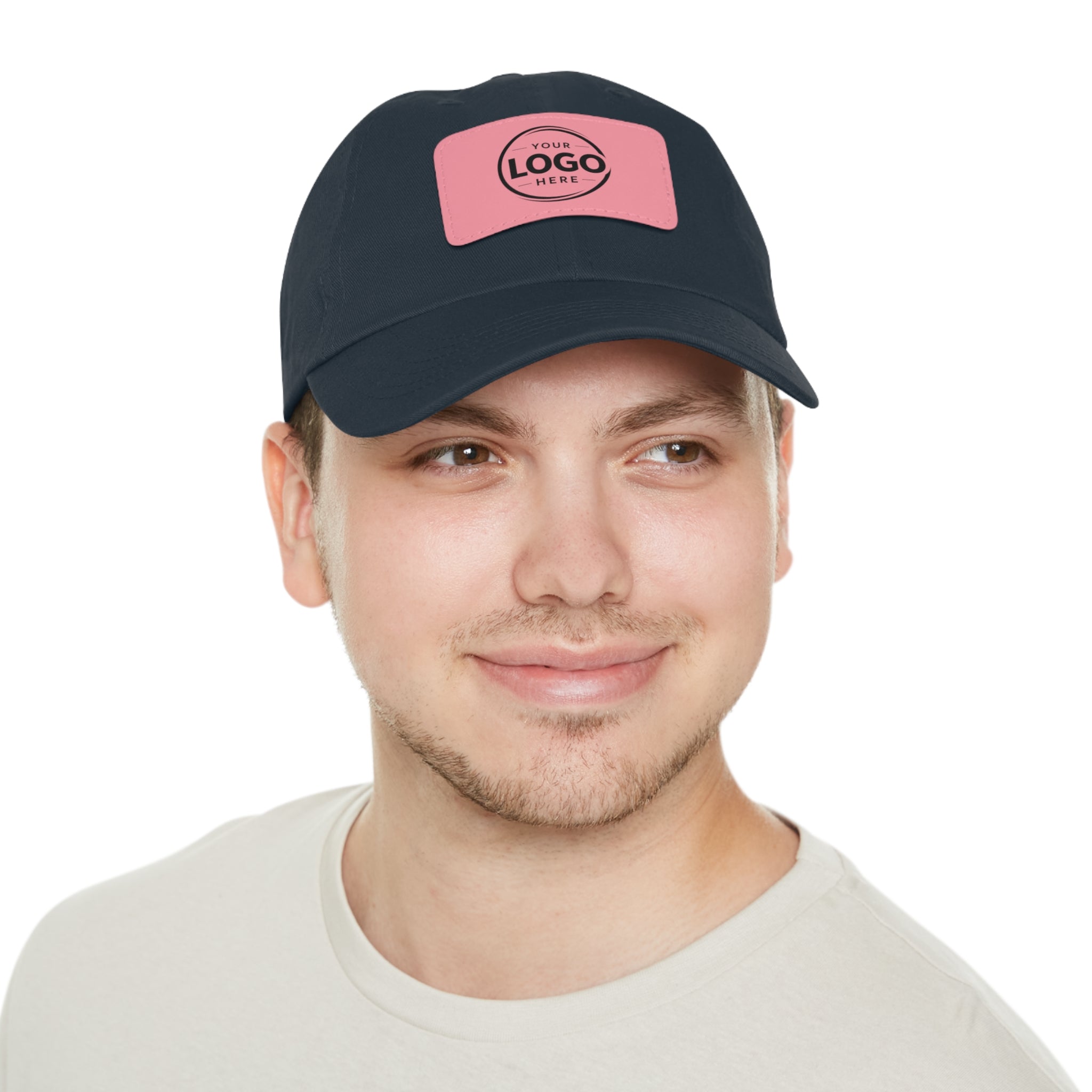 Leather Patch Dad Hat — Custom Logo Rectangular Patch Cap