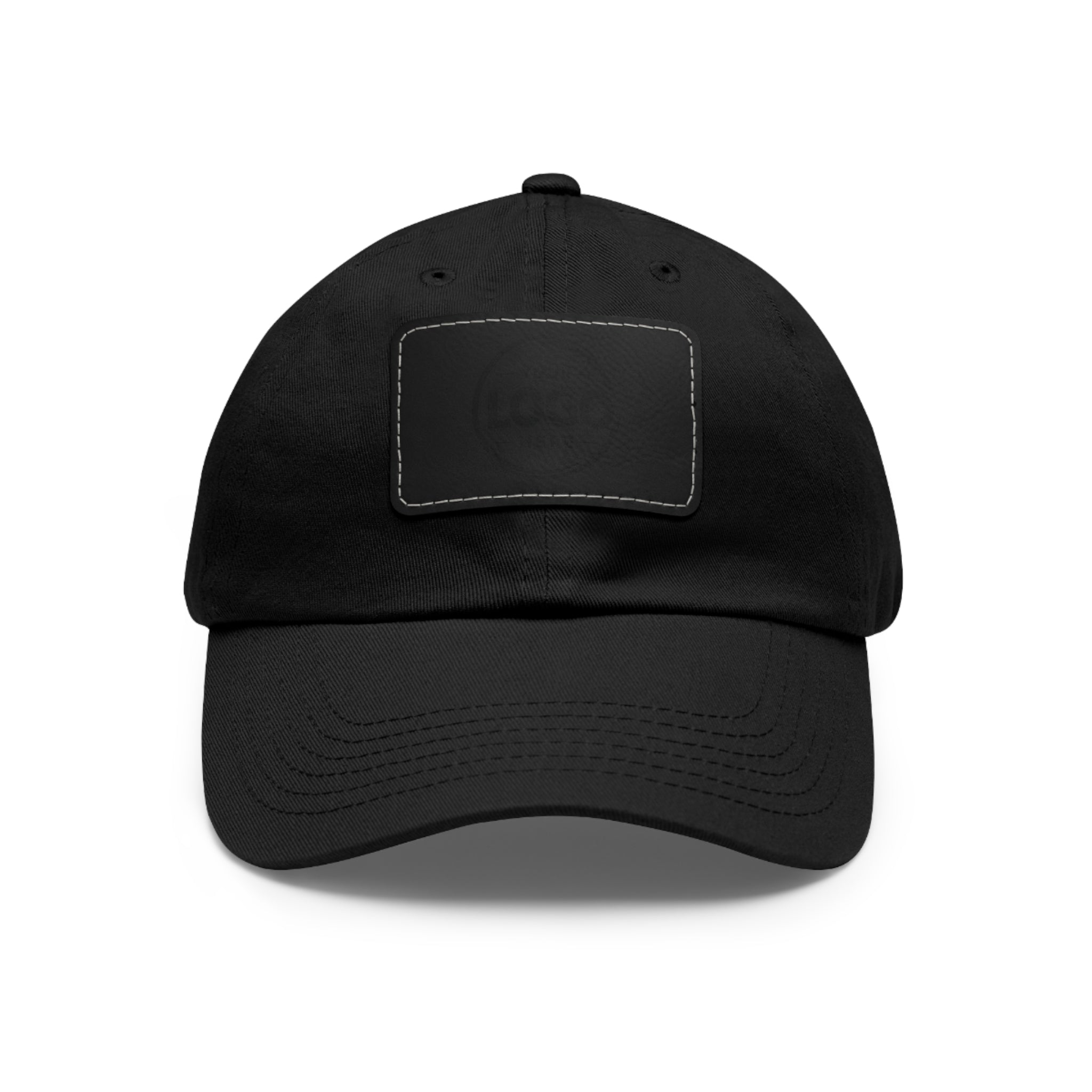 Leather Patch Dad Hat — Custom Logo Rectangular Patch Cap