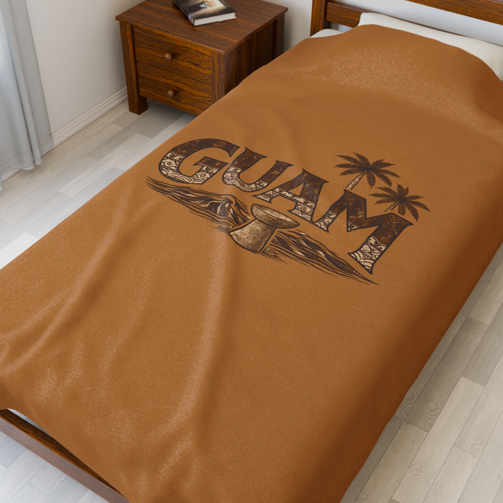 Guam Velveteen Plush Blanket |Tropical Island Souvenir Throw