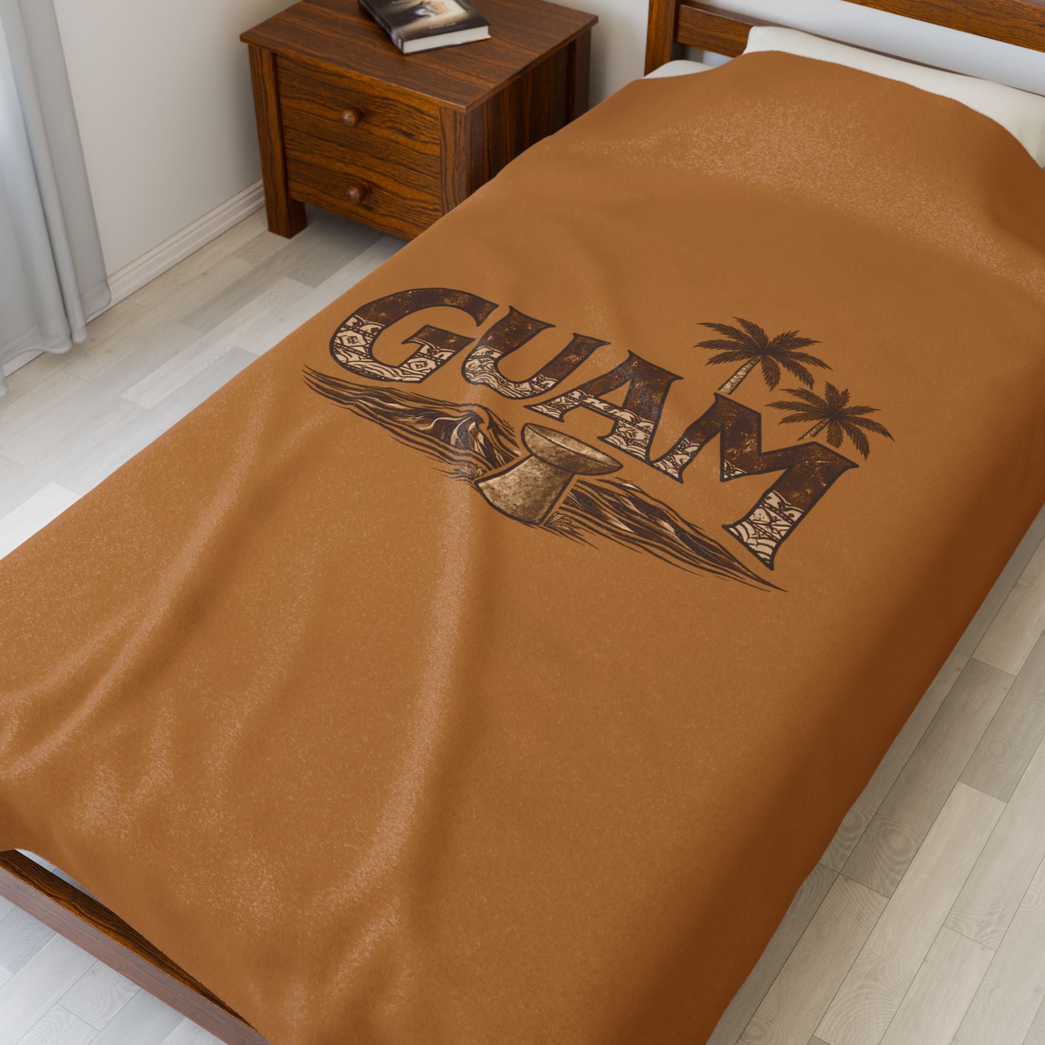 Guam Velveteen Plush Blanket |Tropical Island Souvenir Throw